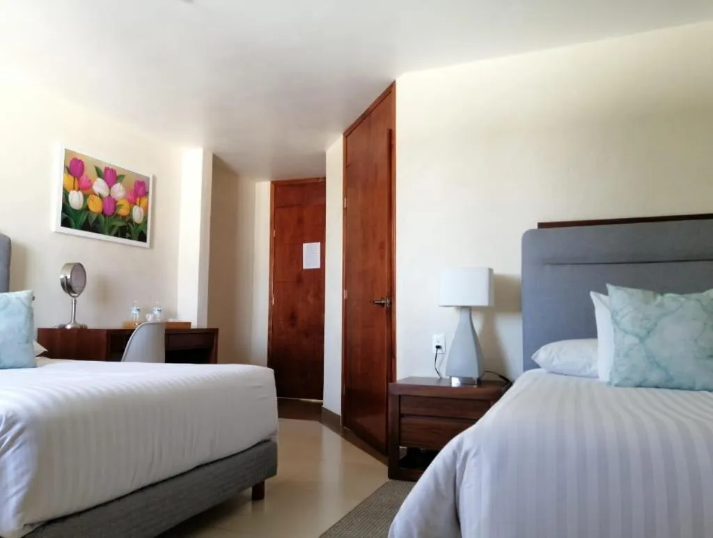 Bed in Hotel Mirante Tlaxcala