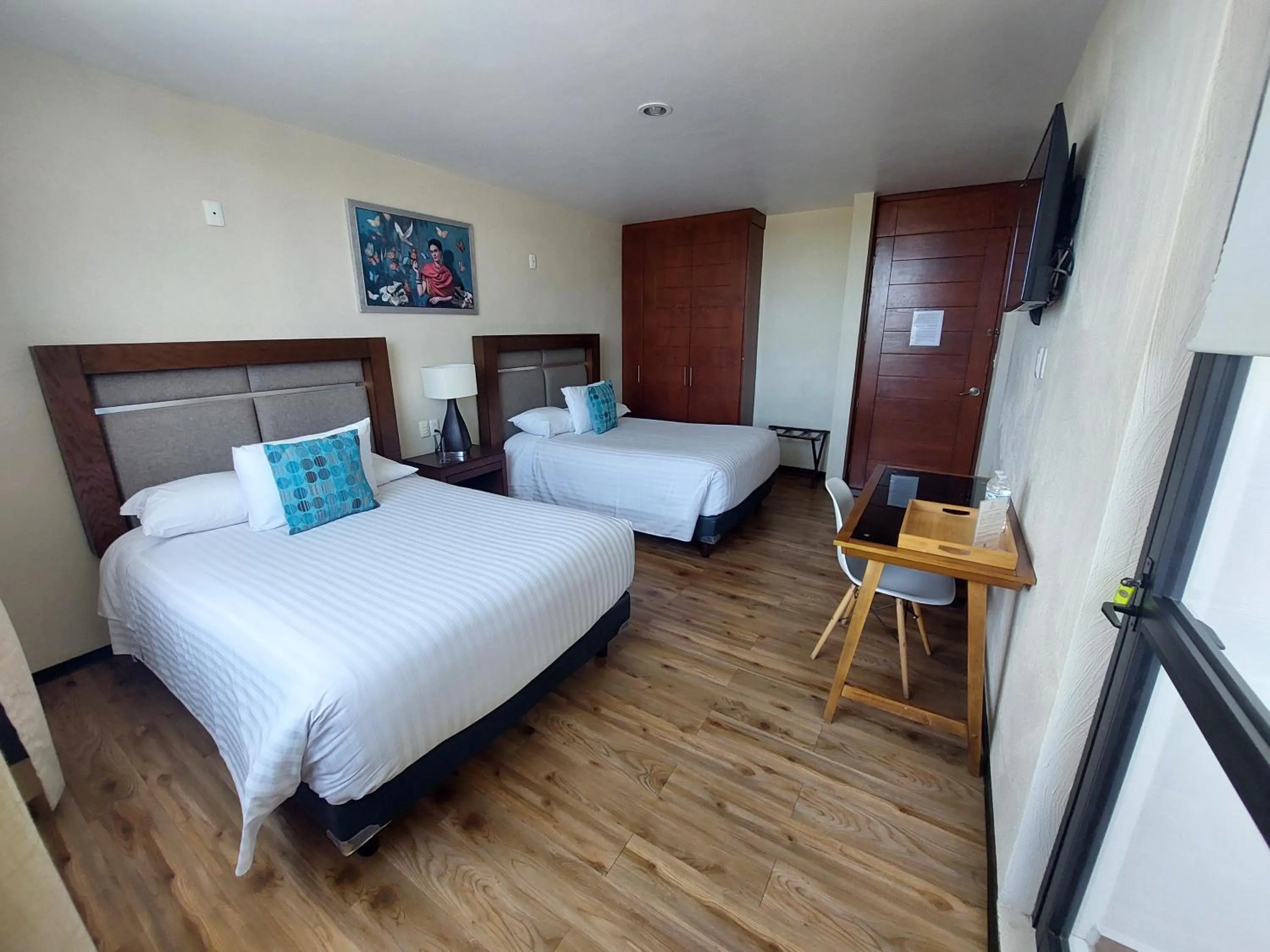 Bed in Hotel Mirante Tlaxcala