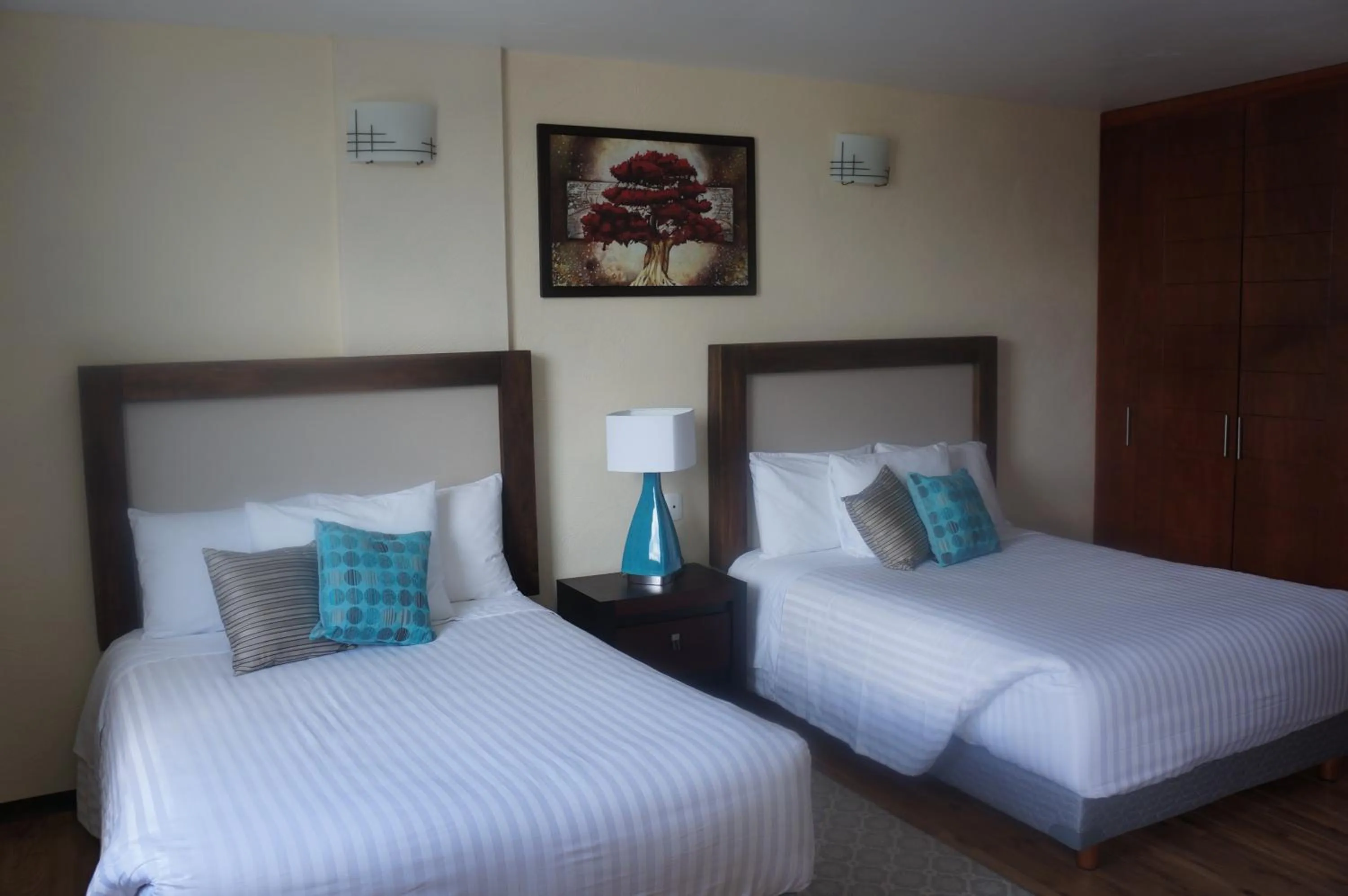 Bed in Hotel Mirante Tlaxcala