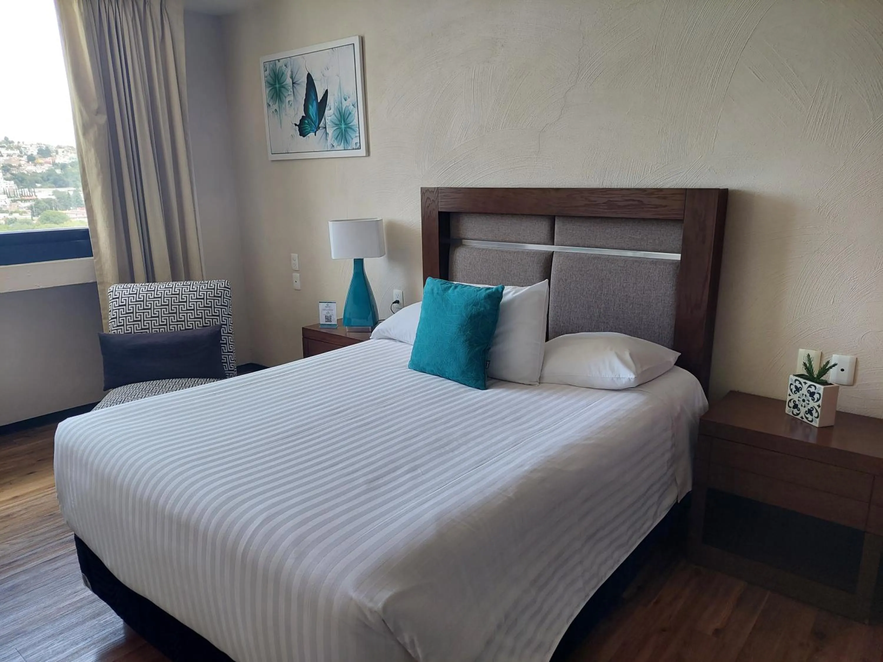 Bed in Hotel Mirante Tlaxcala