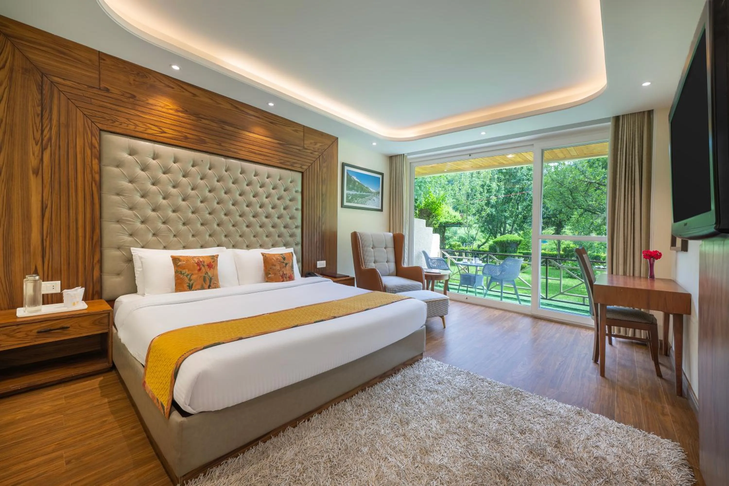 View (from property/room), Bed in Snow Valley Resorts & Spa Manali