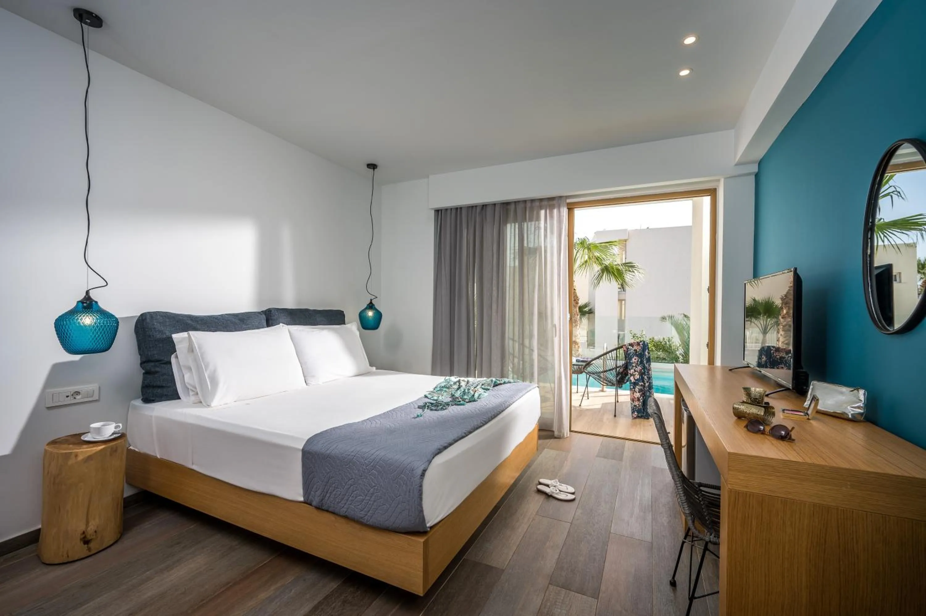 Bed in Meropi Hotel & Apartments