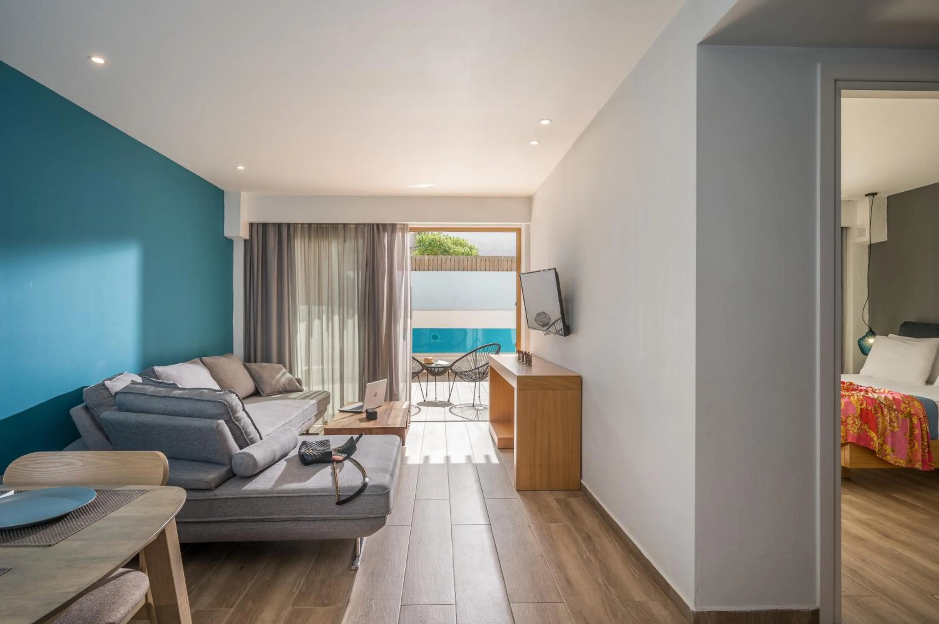 Bed in Meropi Hotel & Apartments