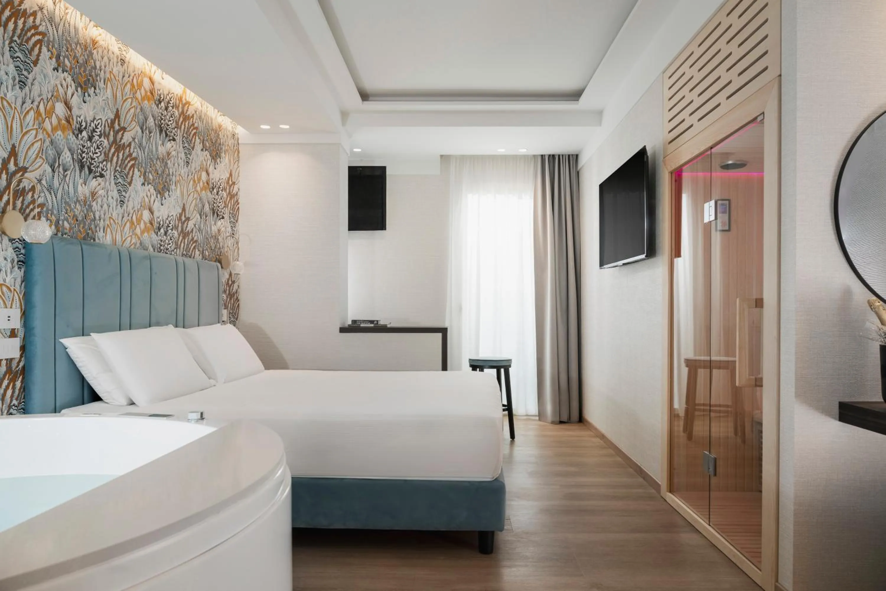 Sauna, Bed in Hotel Grazia Riccione