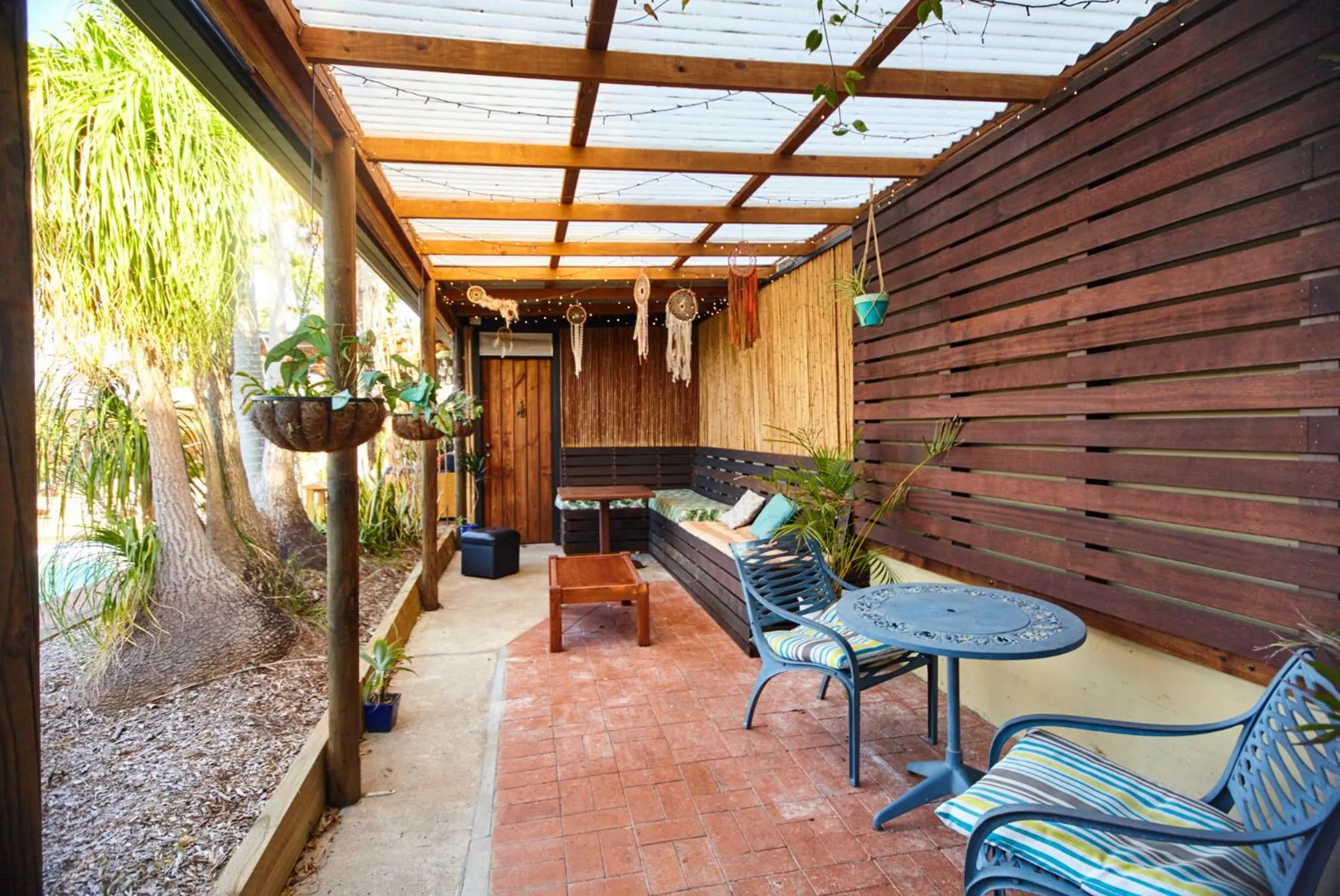 Patio in Ozzie Pozzie Backpackers