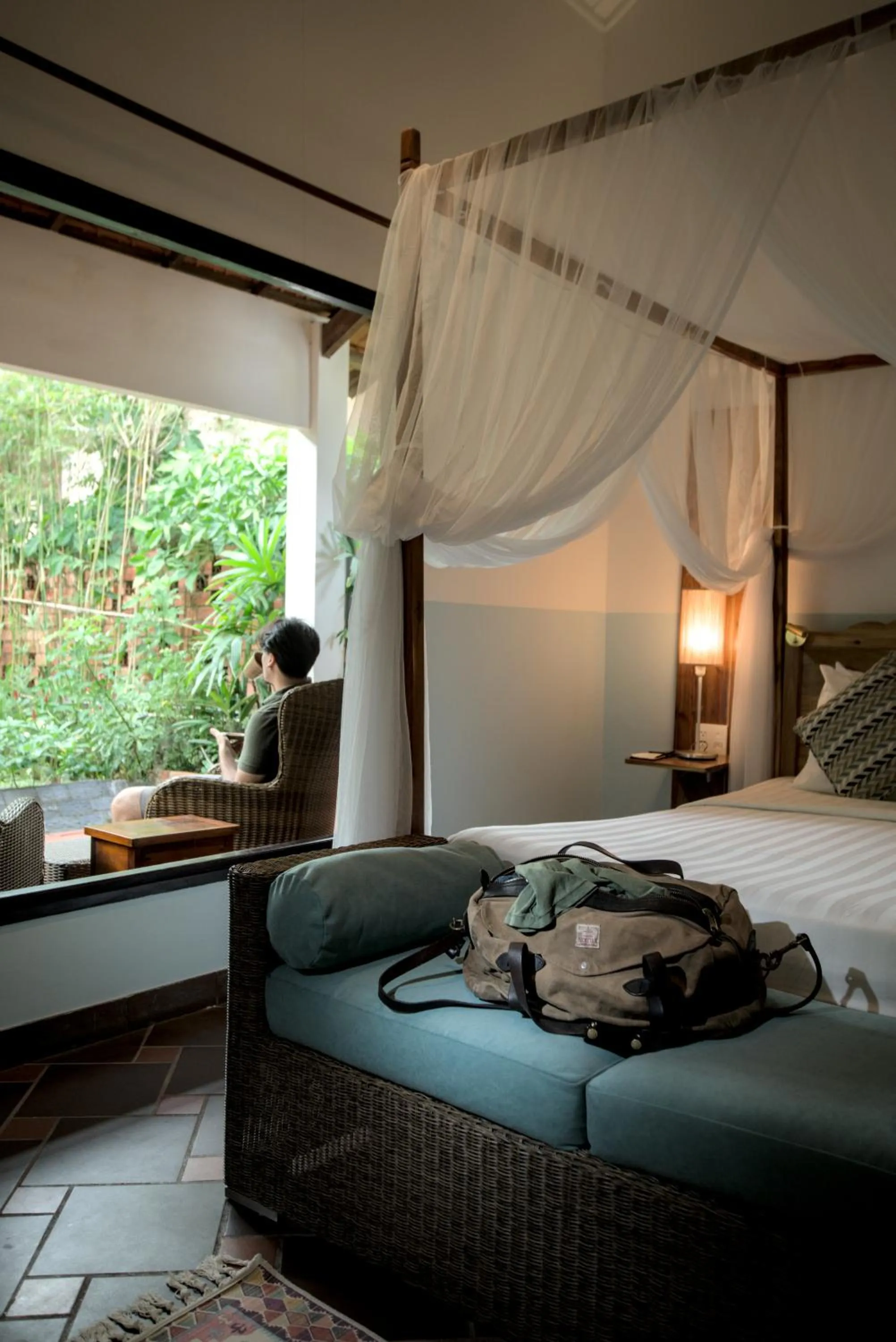 Bed in Cassia Cottage Resort and Spa