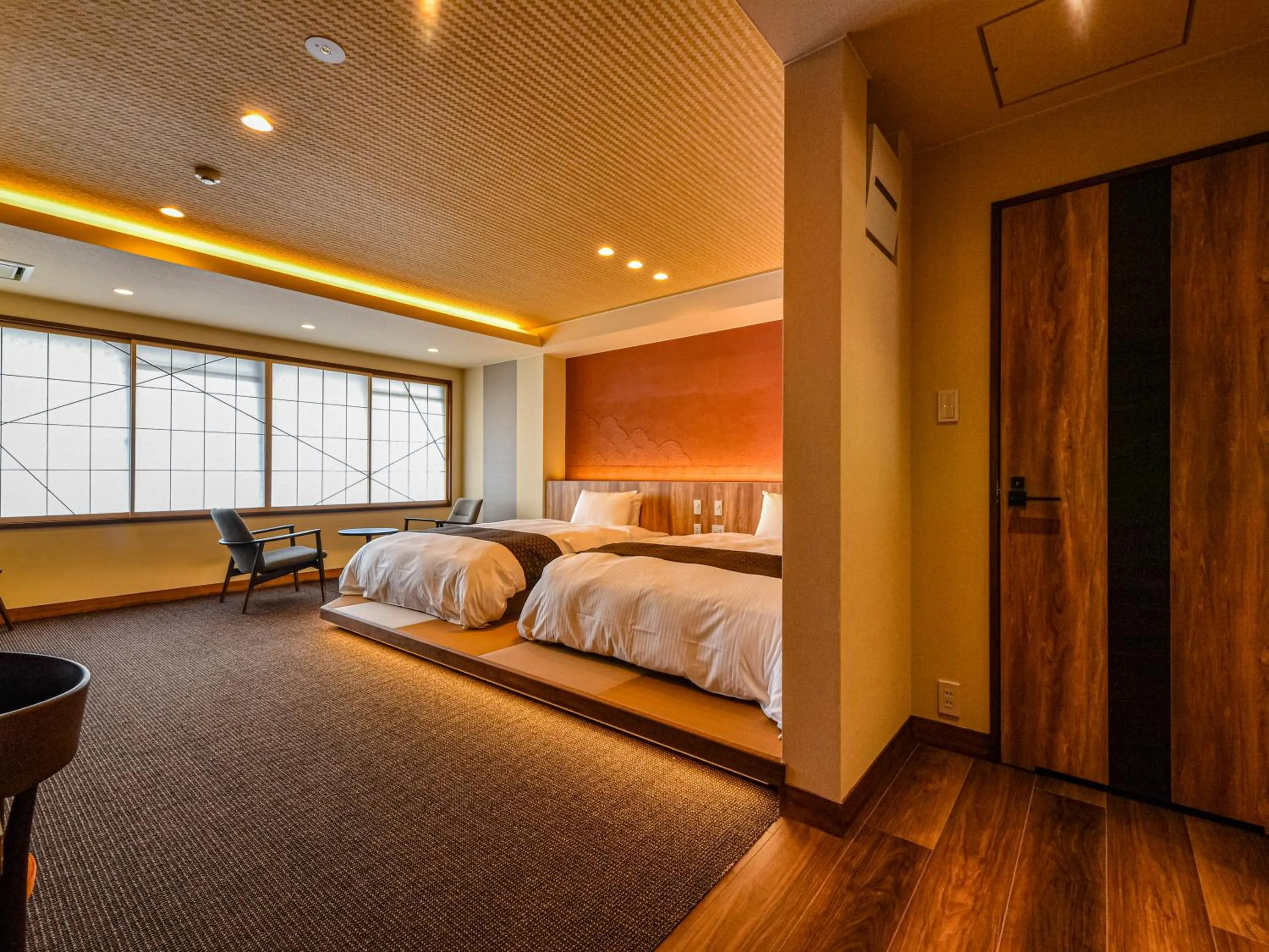 Bed in Hokuriku Fukui Awara Onsen Mimatsu
