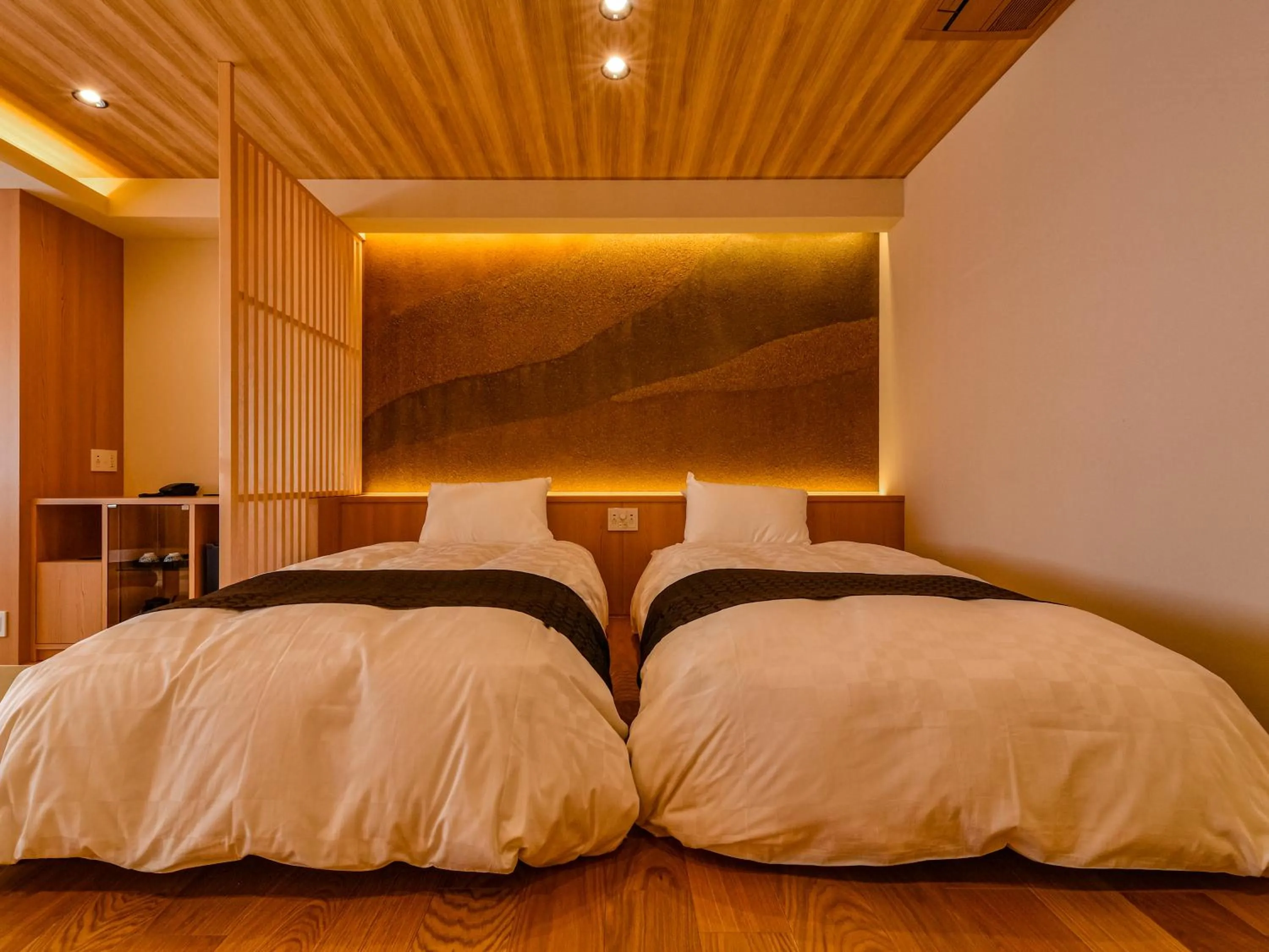 Bed in Hokuriku Fukui Awara Onsen Mimatsu