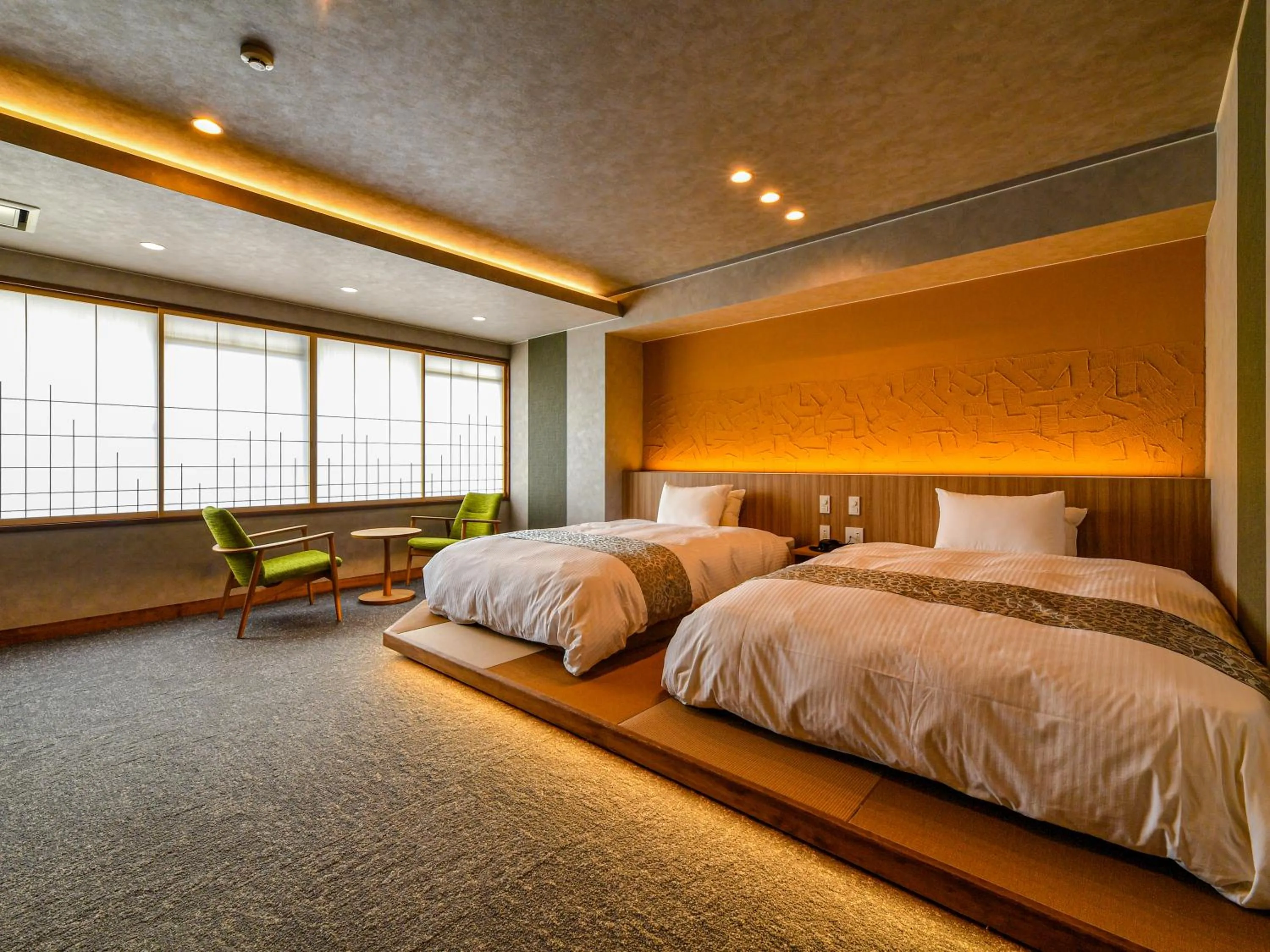 Bed in Hokuriku Fukui Awara Onsen Mimatsu