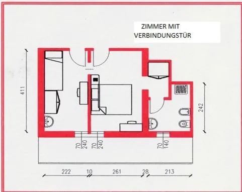 Floor plan in Hotel Wally