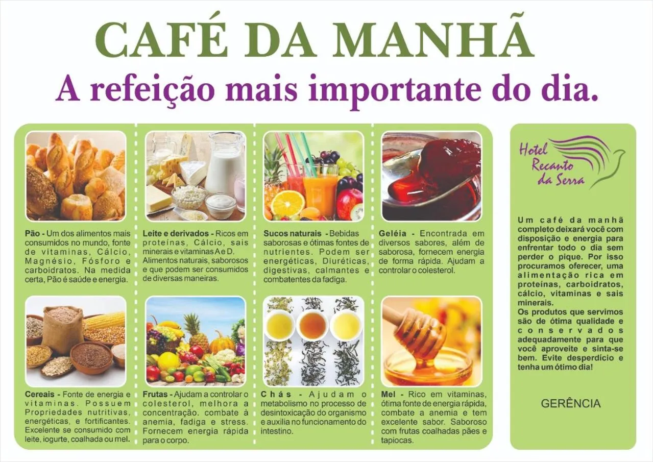 Food and drinks in Hotel Recanto Vip