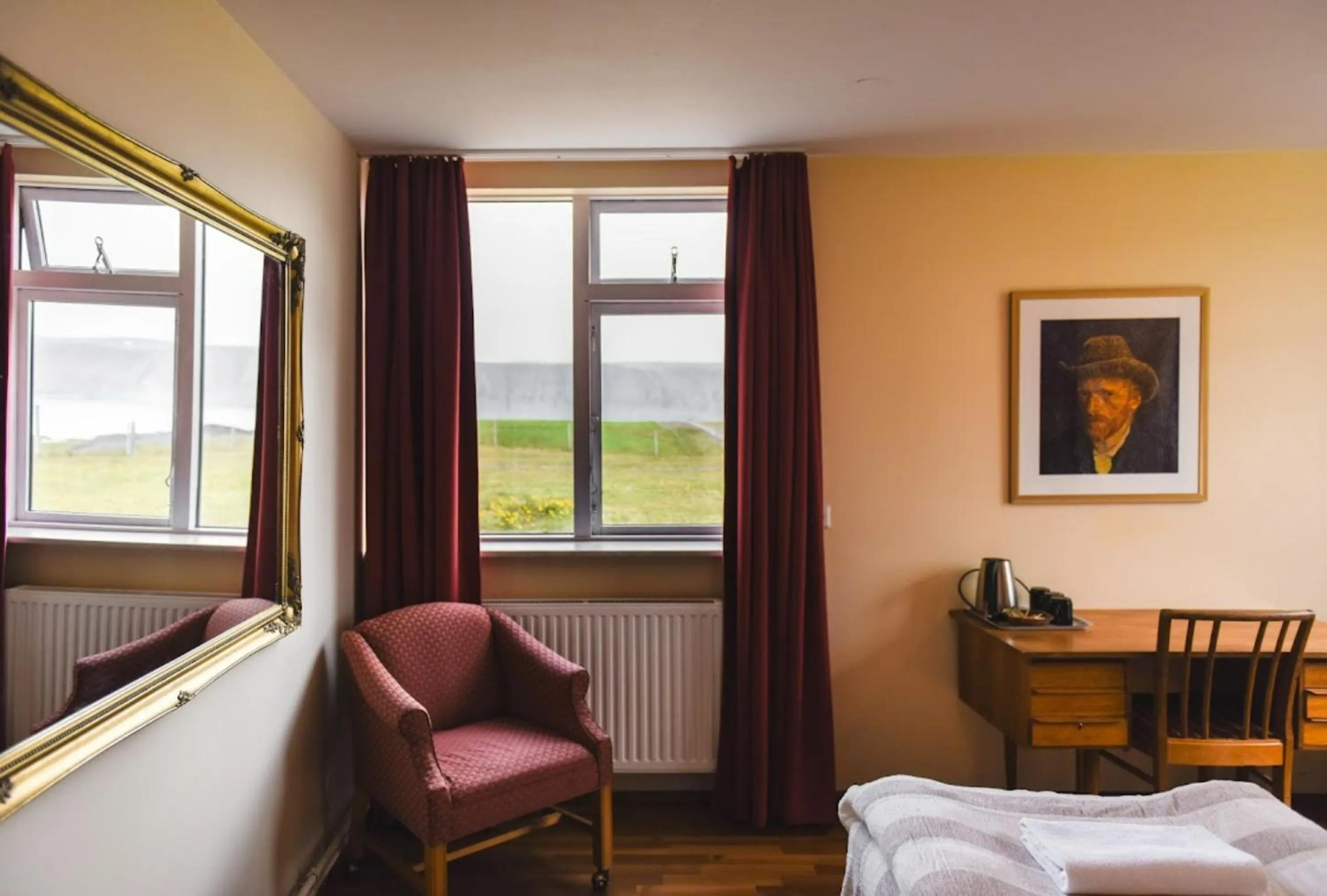 View (from property/room), Bed in Hotel Latrabjarg