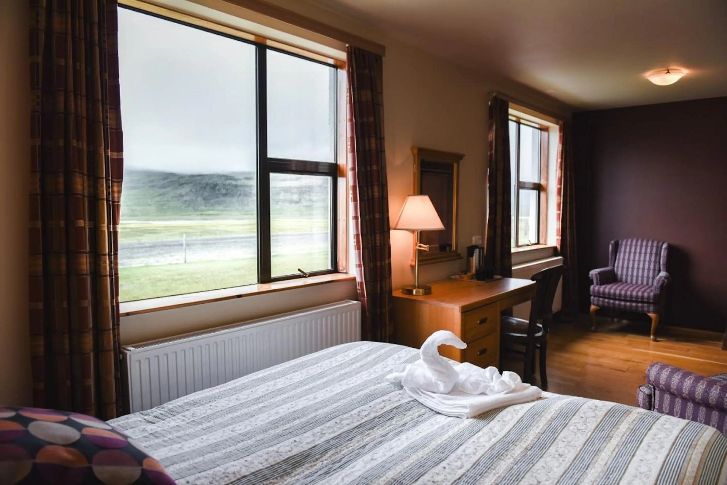 View (from property/room), Bed in Hotel Latrabjarg