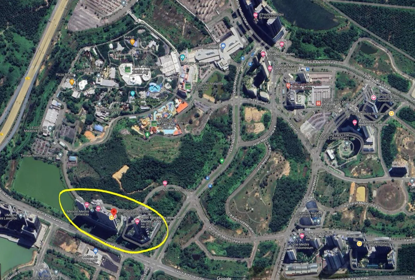 Location in Pangsapuri Meridian by RR JBcity