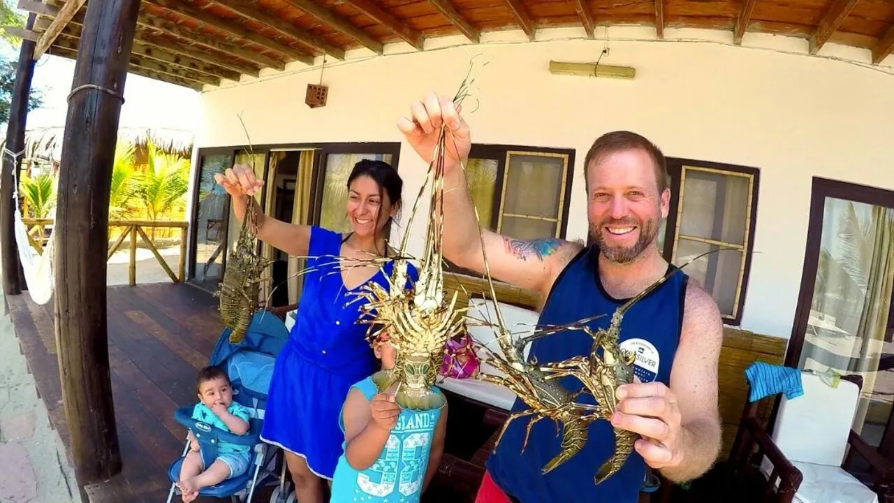 Family in Bamboo Lodge