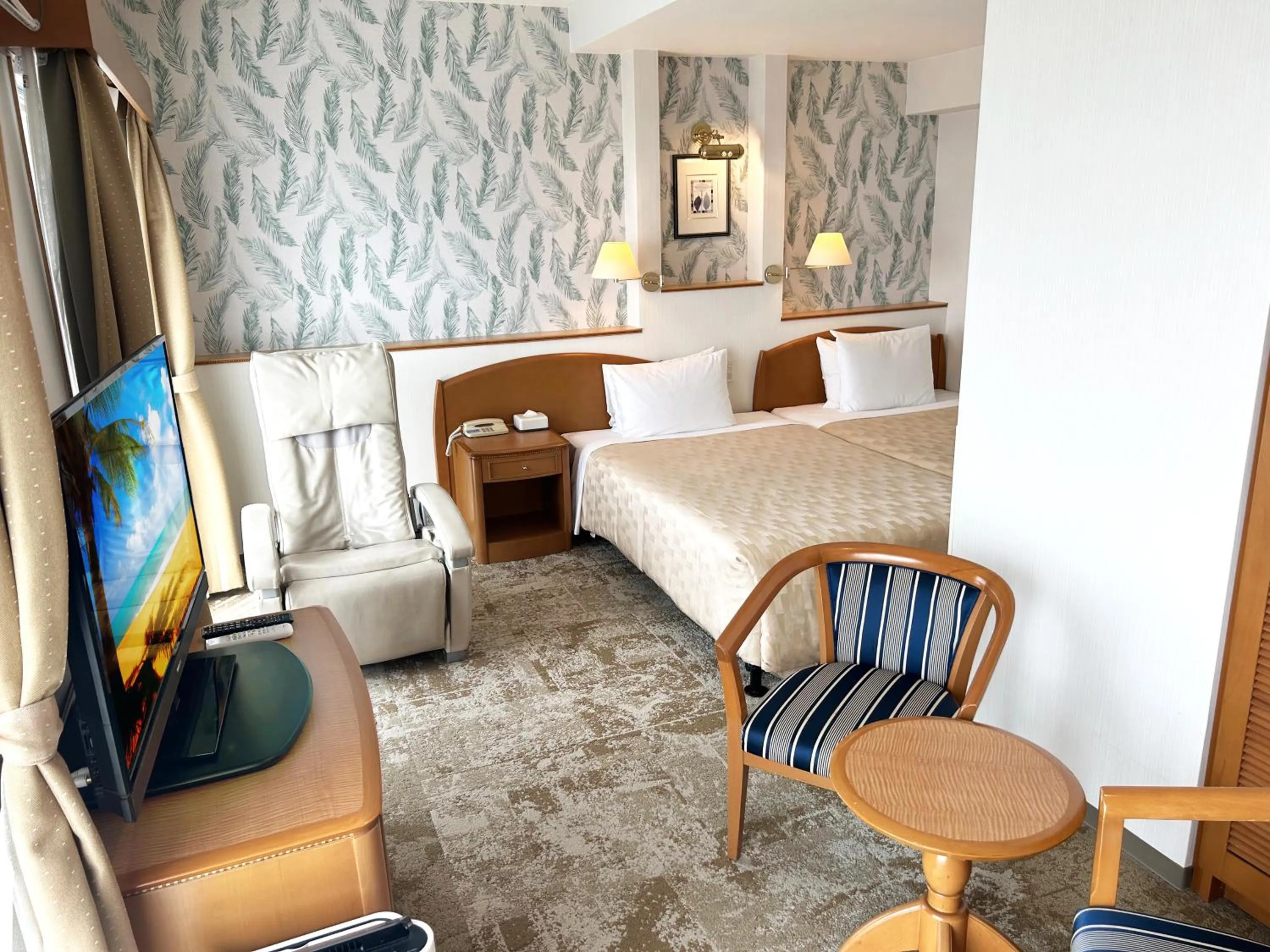 Photo of the whole room, Bed in Naha Beach Side Hotel