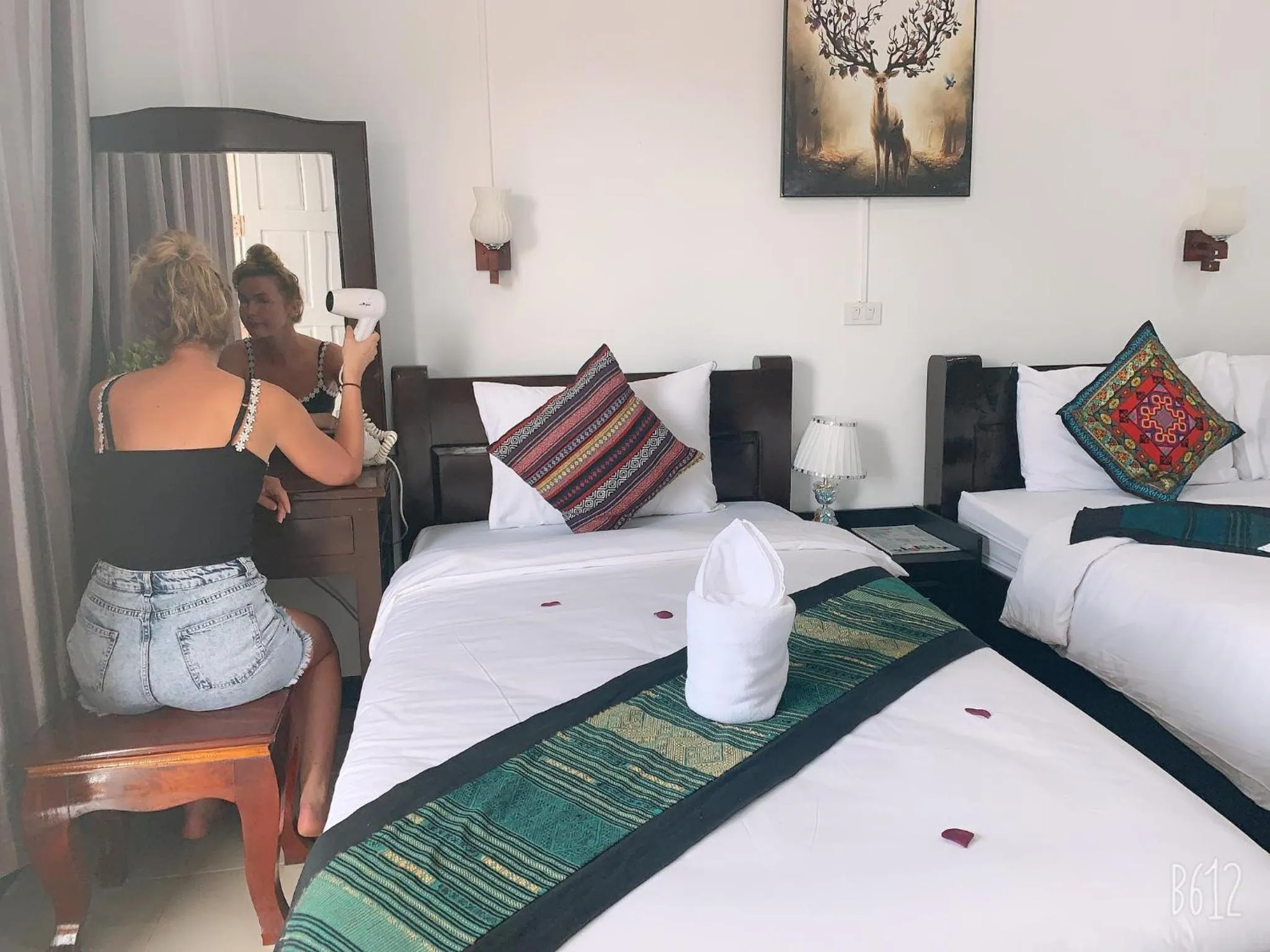 Bed in Jasmine Vangvieng Hotel