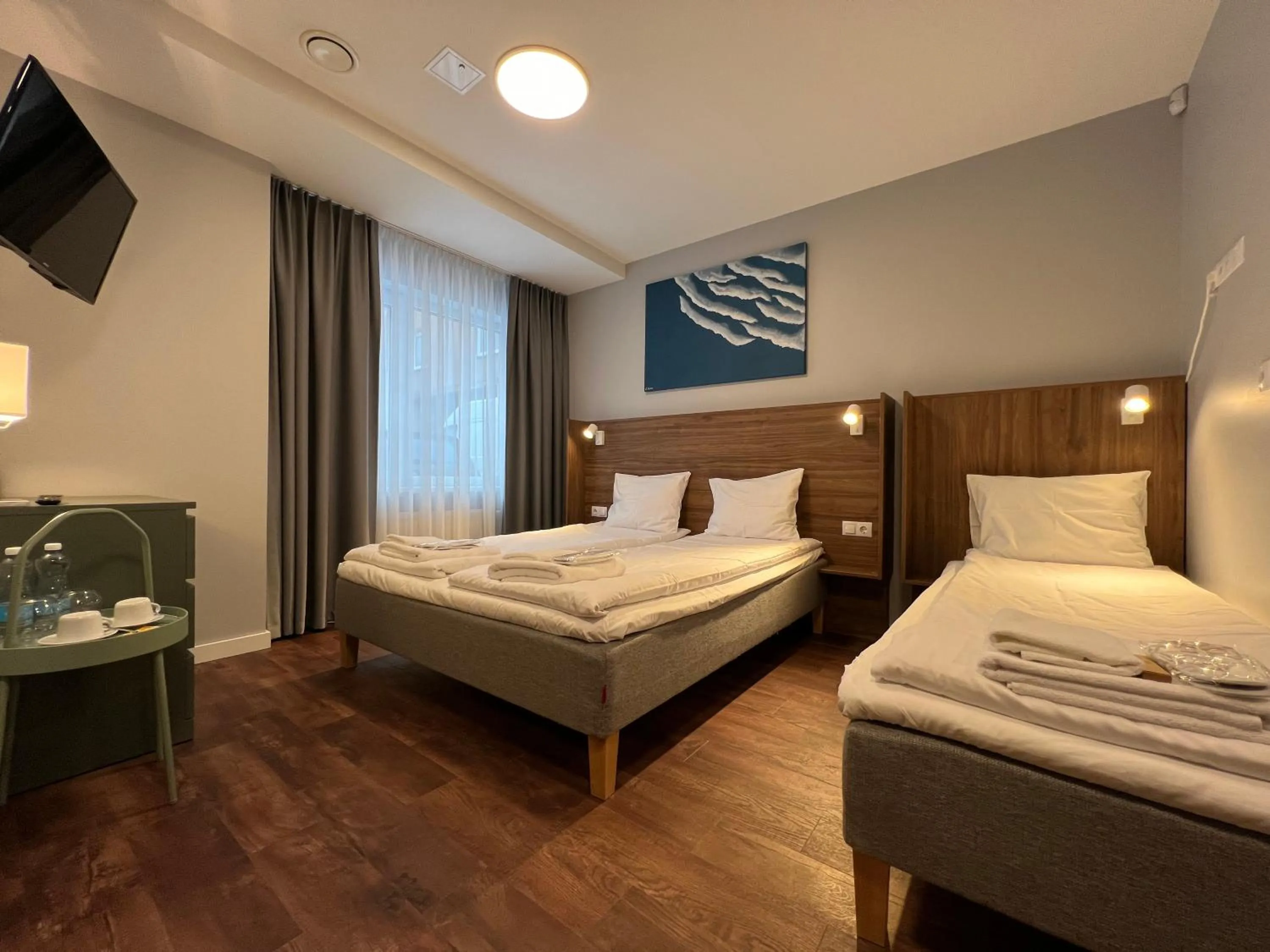 Bed in Stay Vilnius Hotel