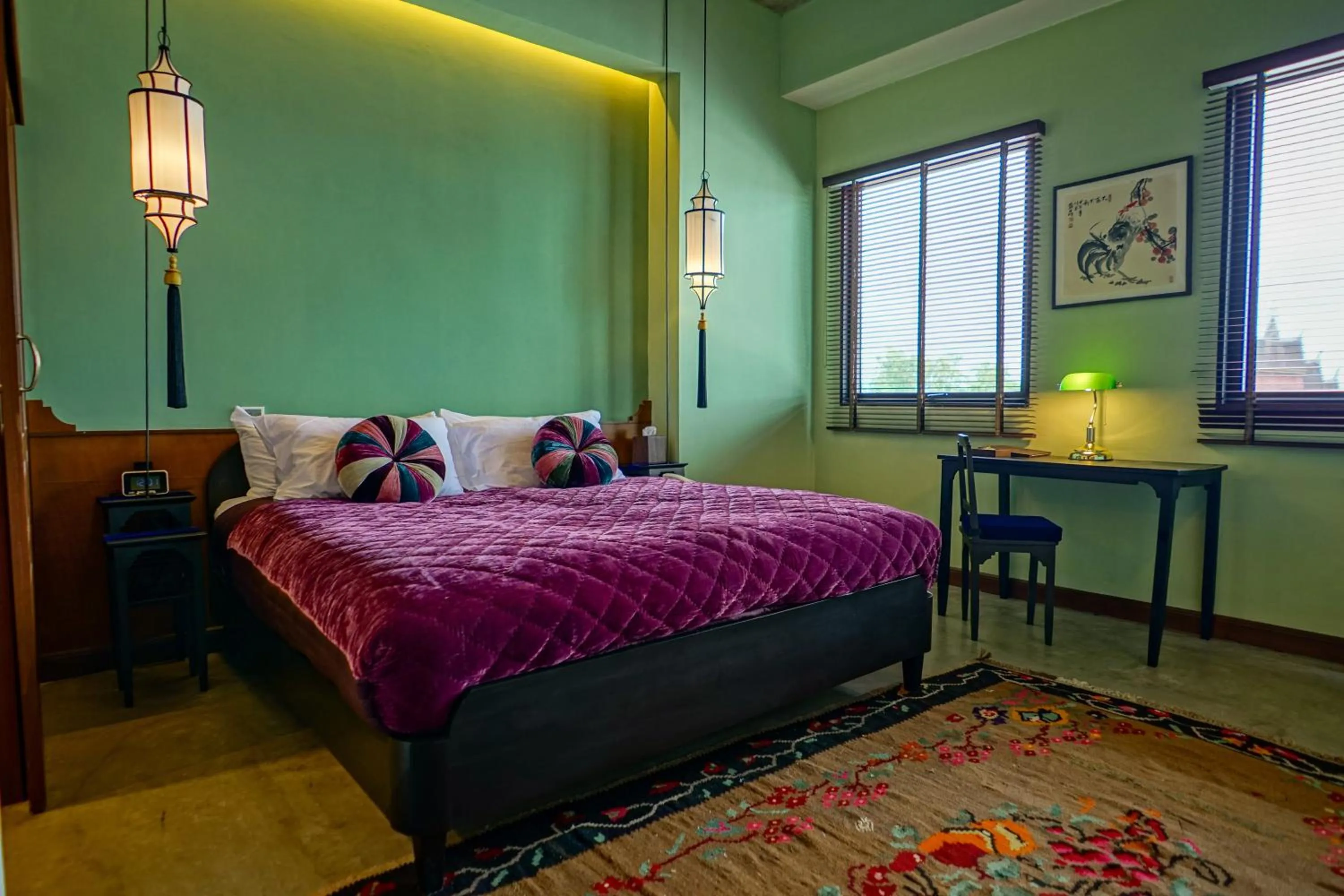 Bed in Lao Poet Hotel