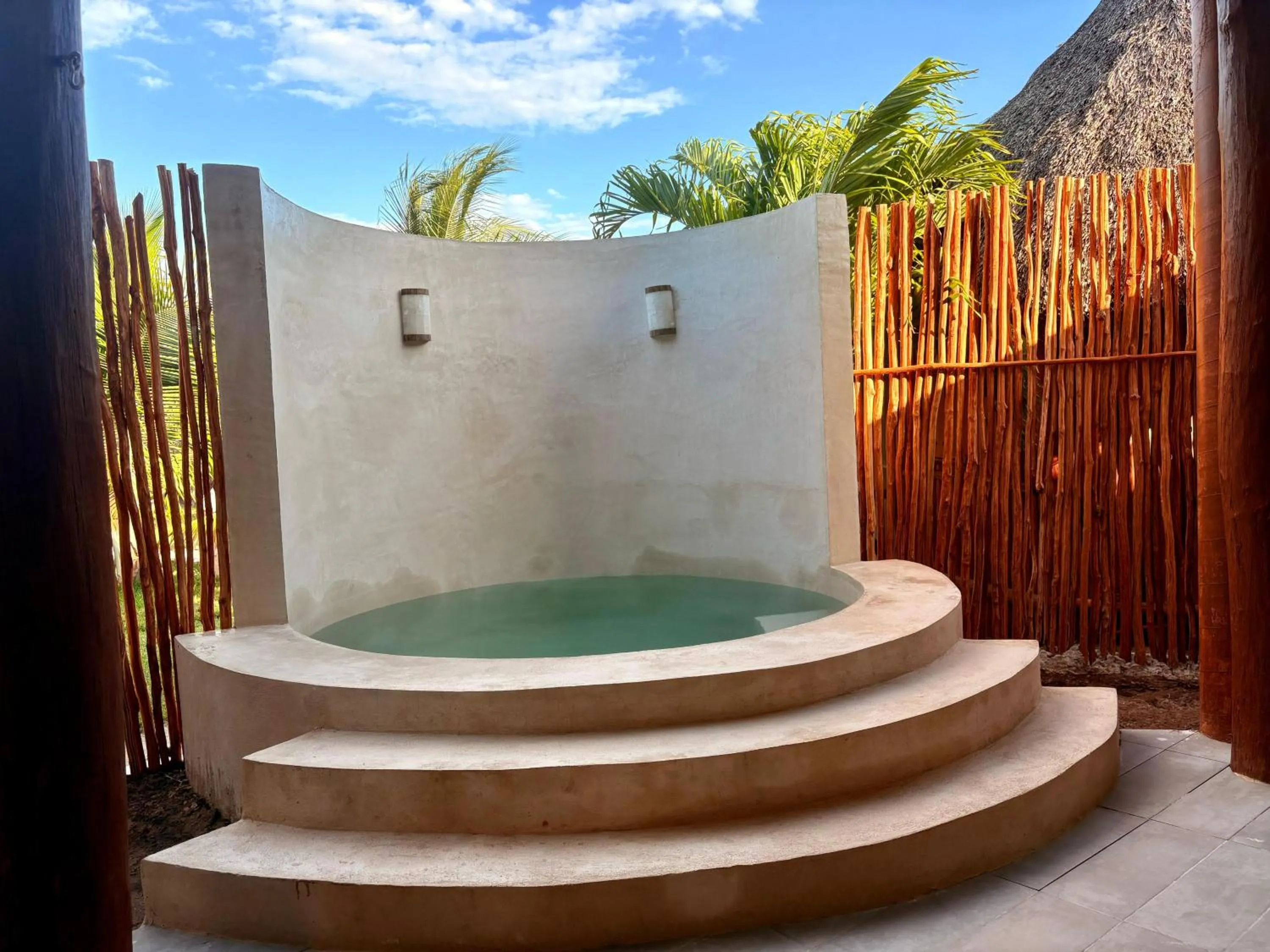 Pool view in Cabanas Jaalkab
