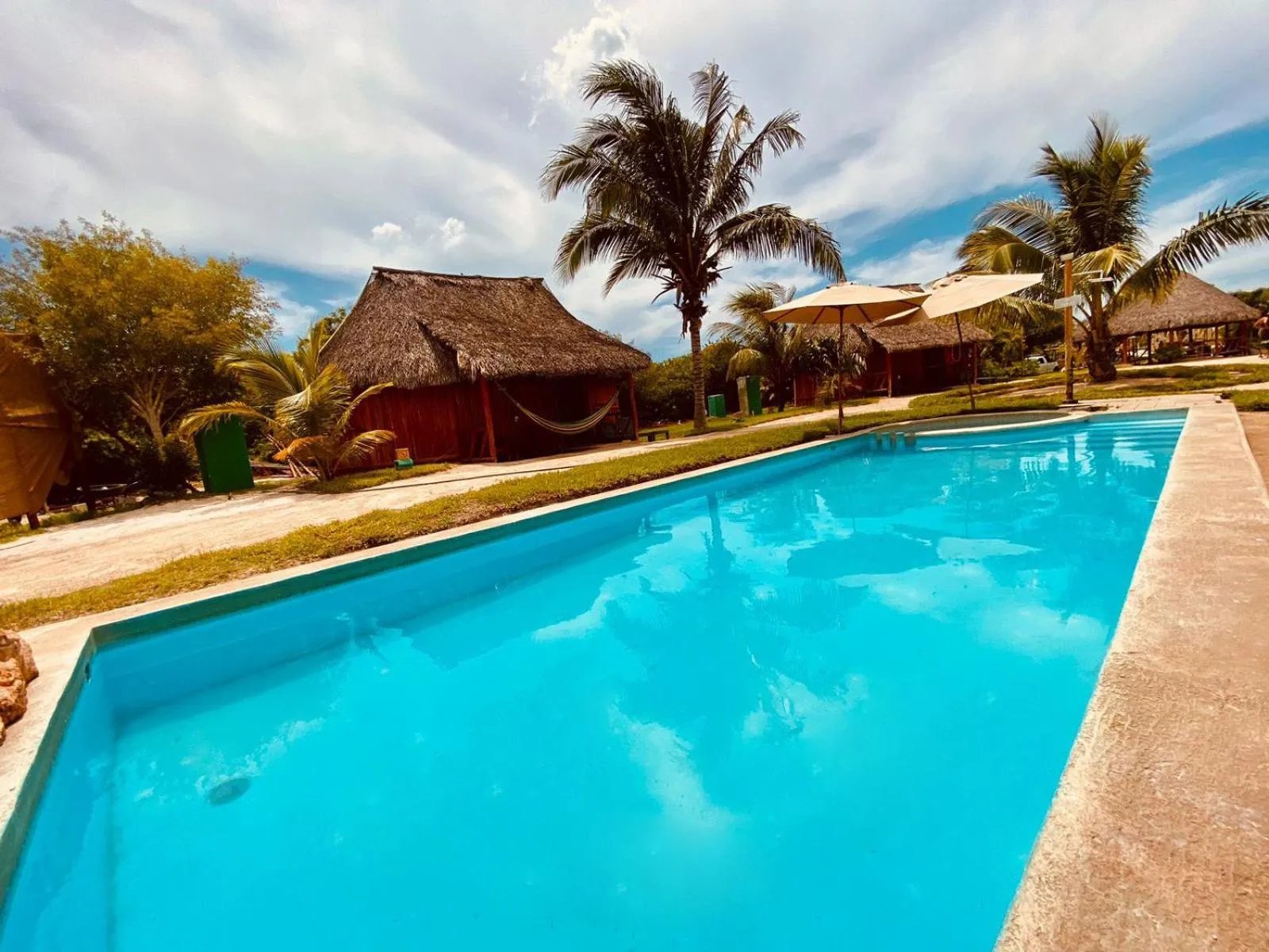 Pool view in Cabanas Jaalkab
