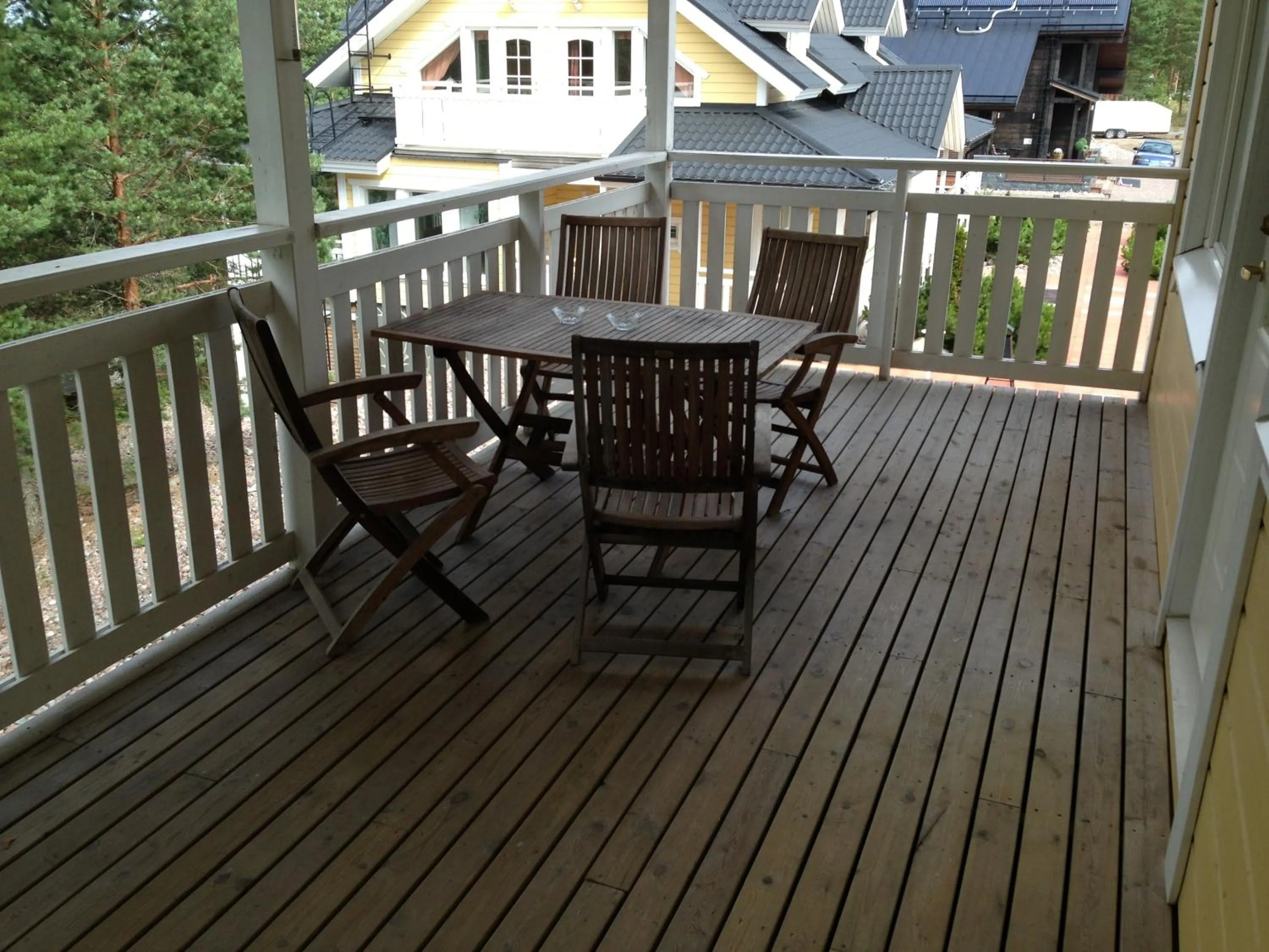 Balcony/Terrace in Huoneistohotelli Lumihovi