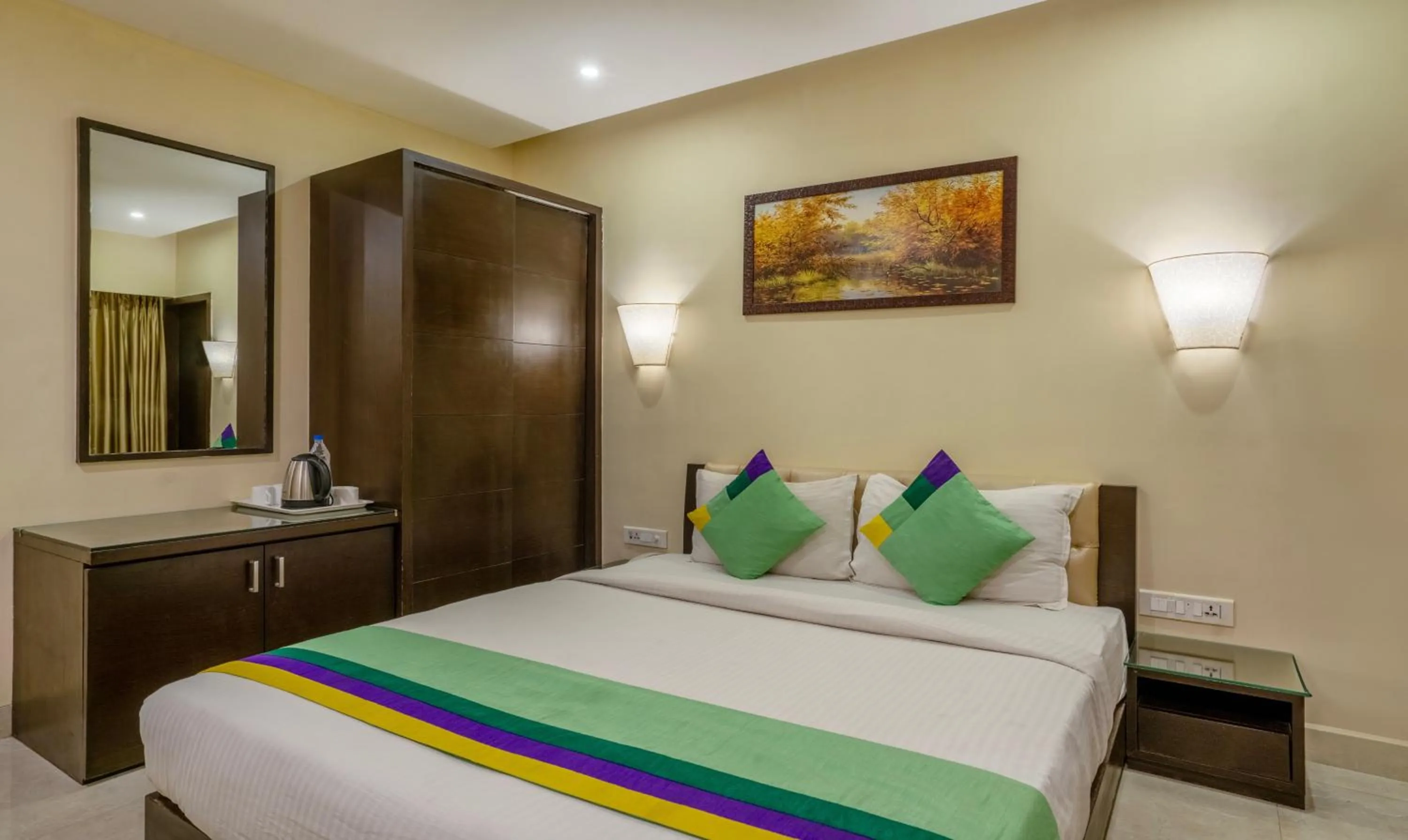 Bedroom, Bed in Treebo Acsys, Gachibowli