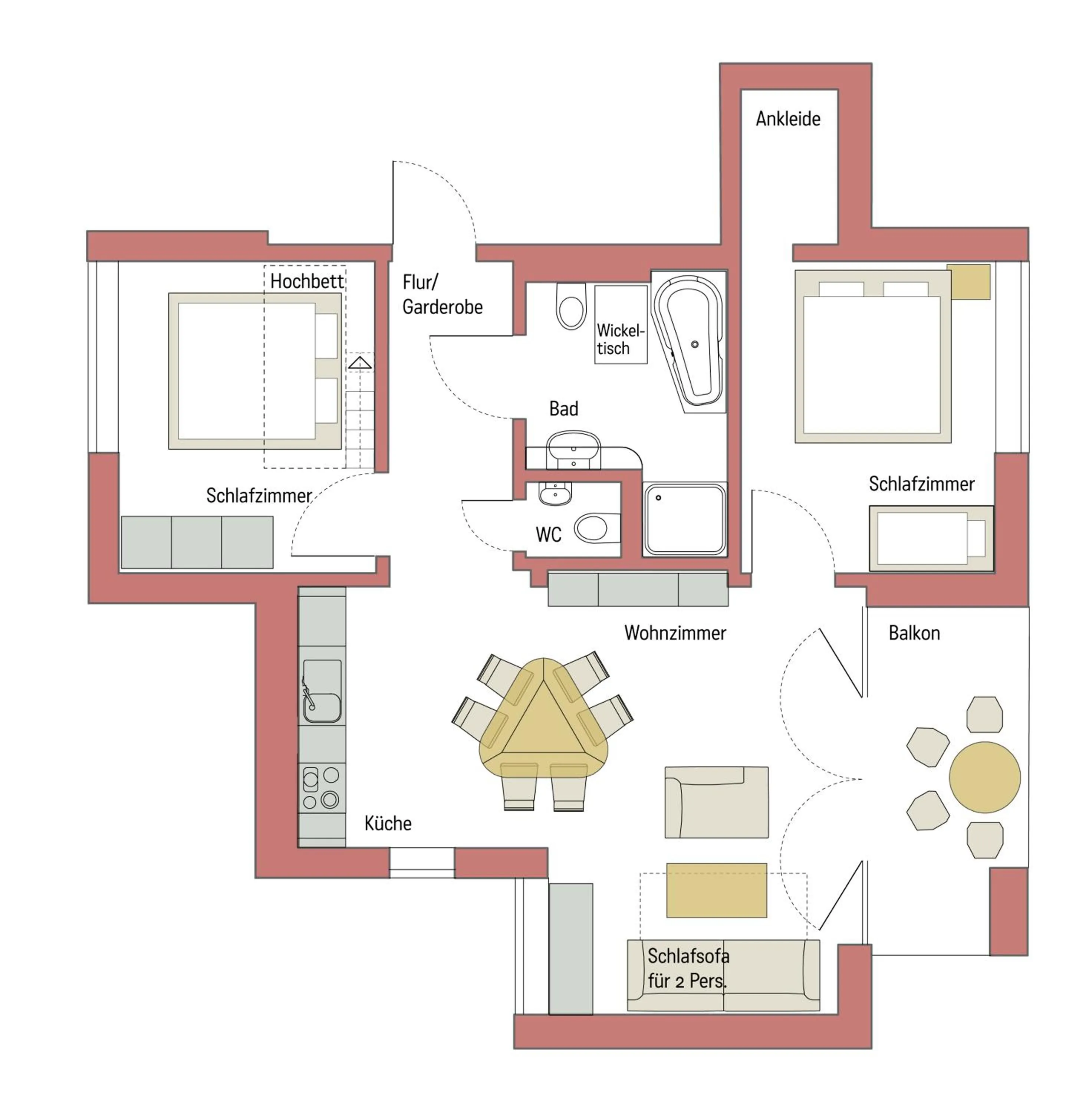 Floor plan in Familienhotel Weimar mit Ferienwohnungen