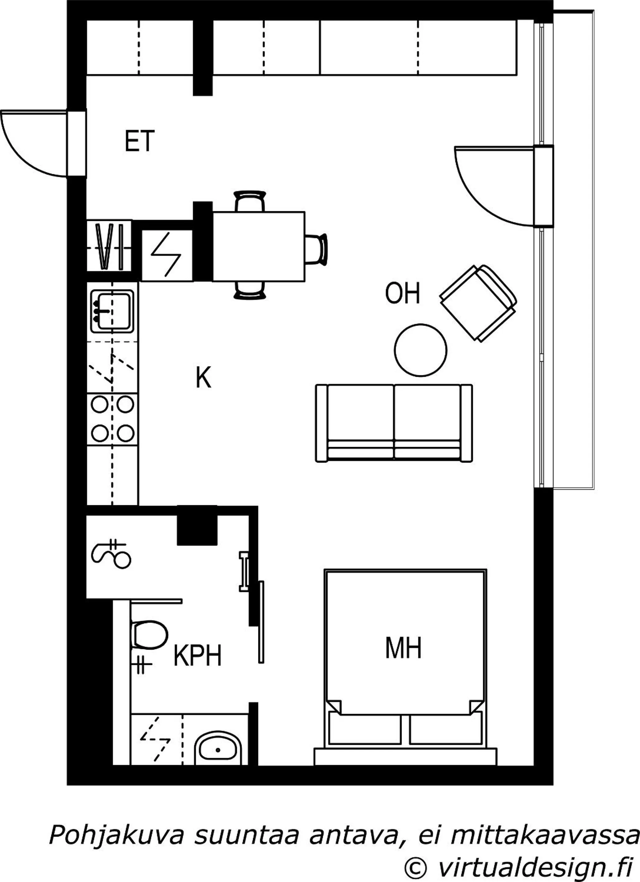 Photo of the whole room in Bob W Helsinki Ullanlinna