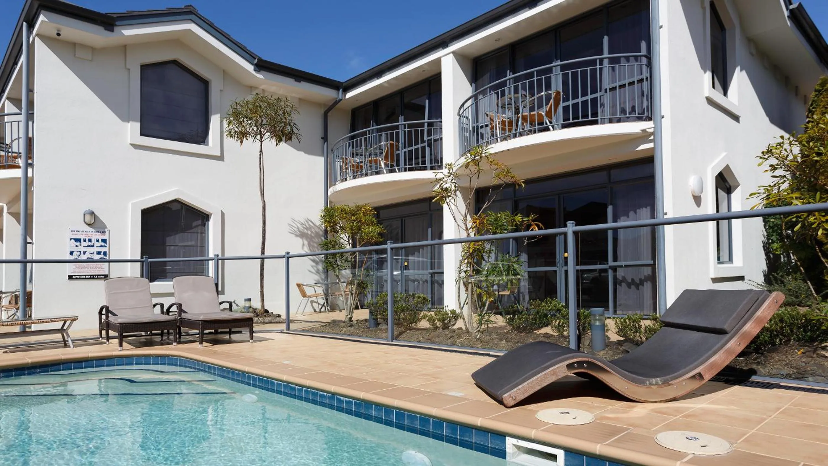Pool view in Delorenzo Studio Apartments