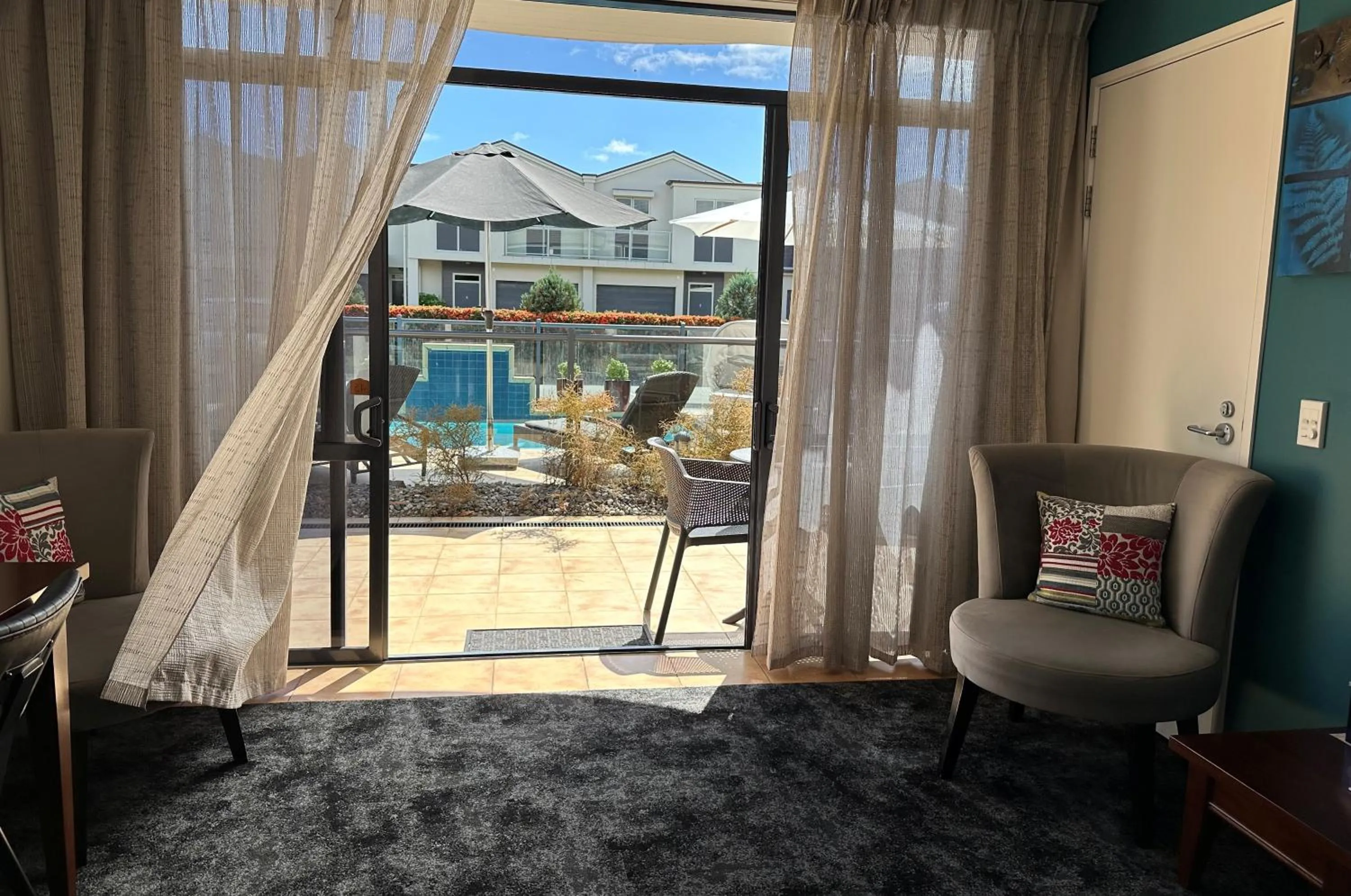 Seating area in Delorenzo Studio Apartments