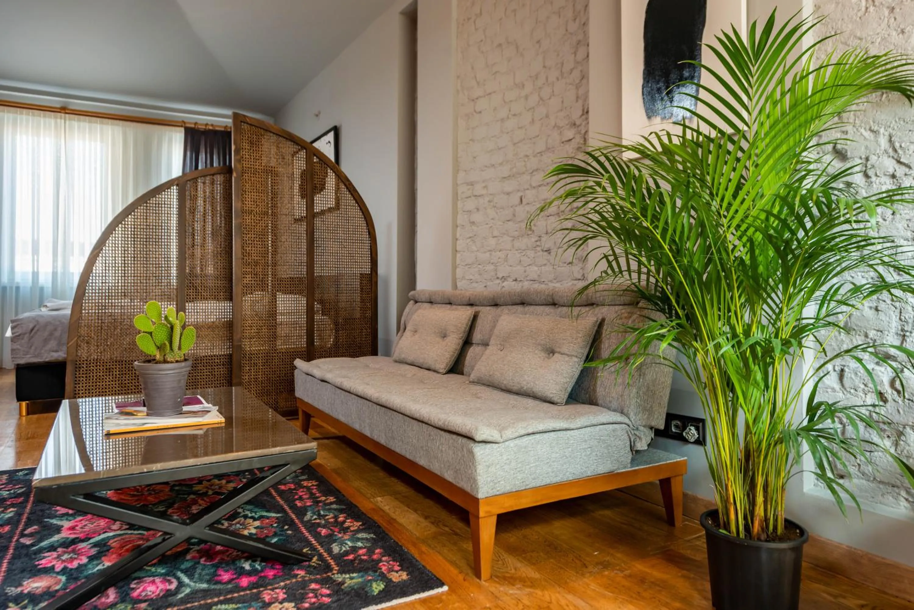 Seating area in Mayer Loft Suites