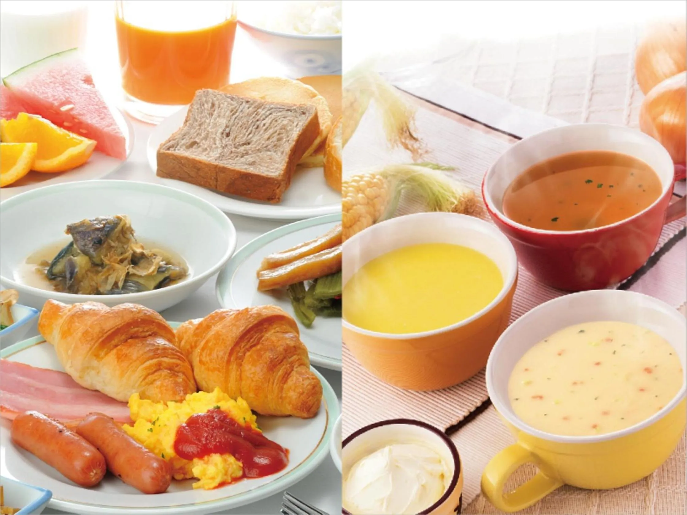 Breakfast in Hotel Route-Inn Mitsukaido Ekimae