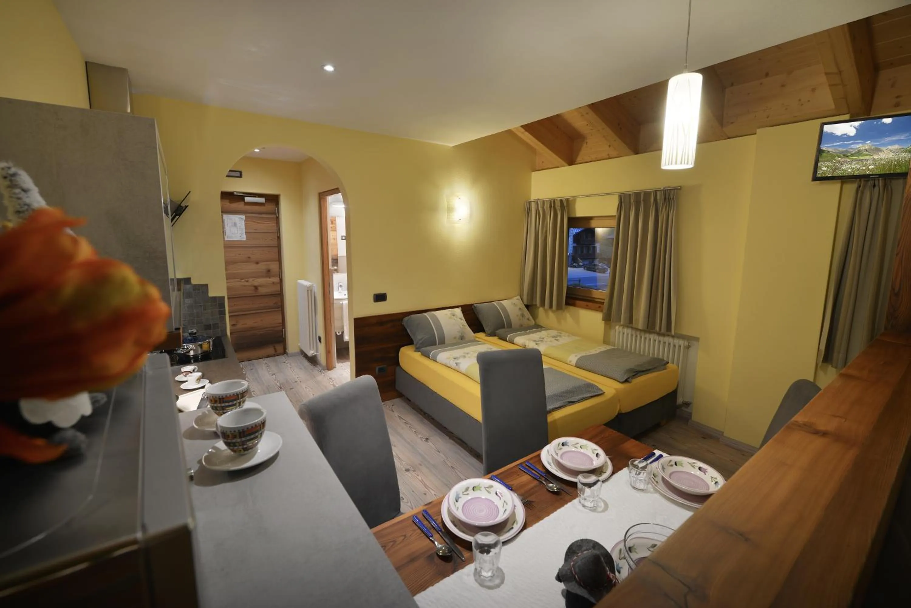 Kitchen or kitchenette in Hotel Piccolo Mondo