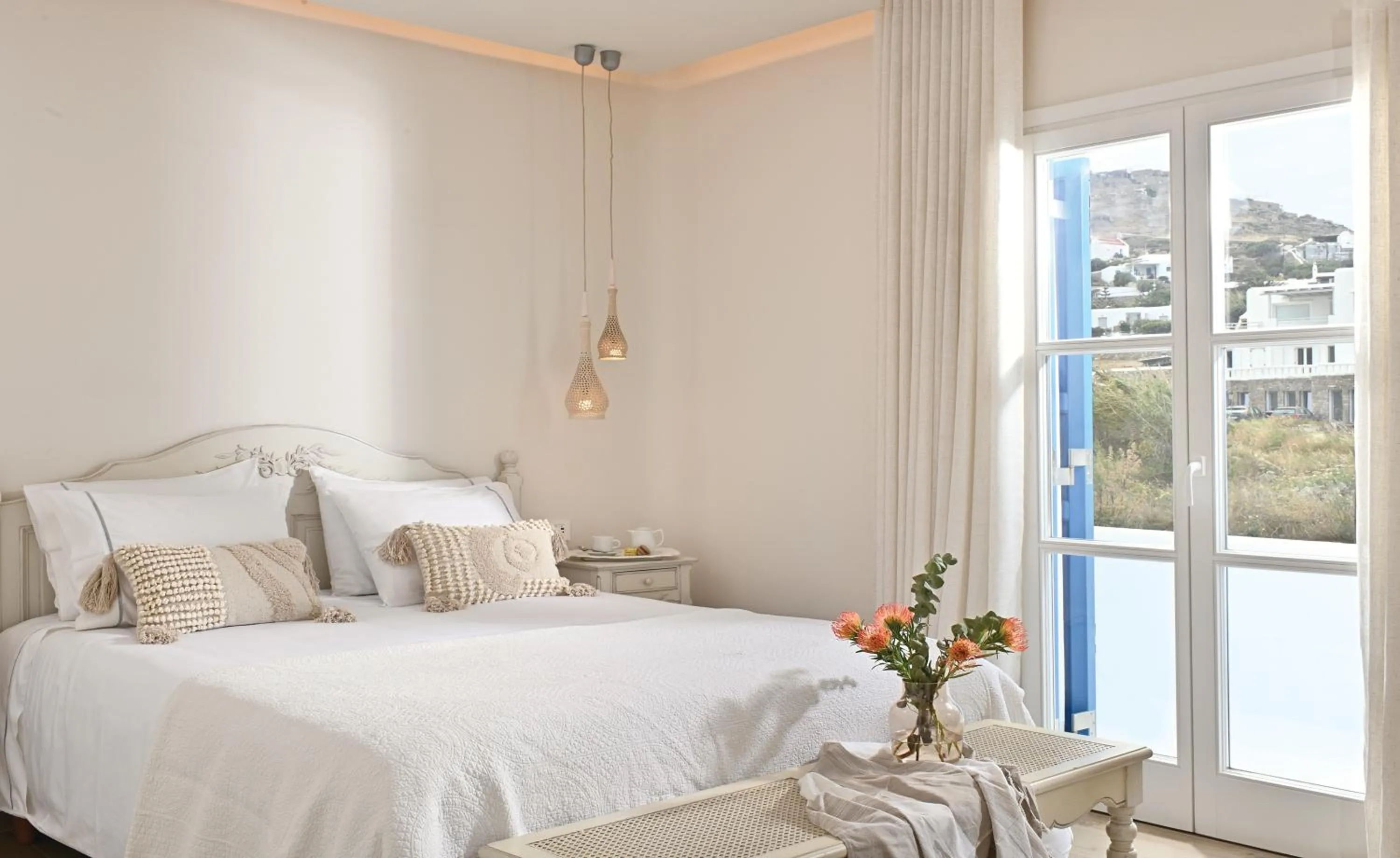 Bed in Erato Hotel Mykonos