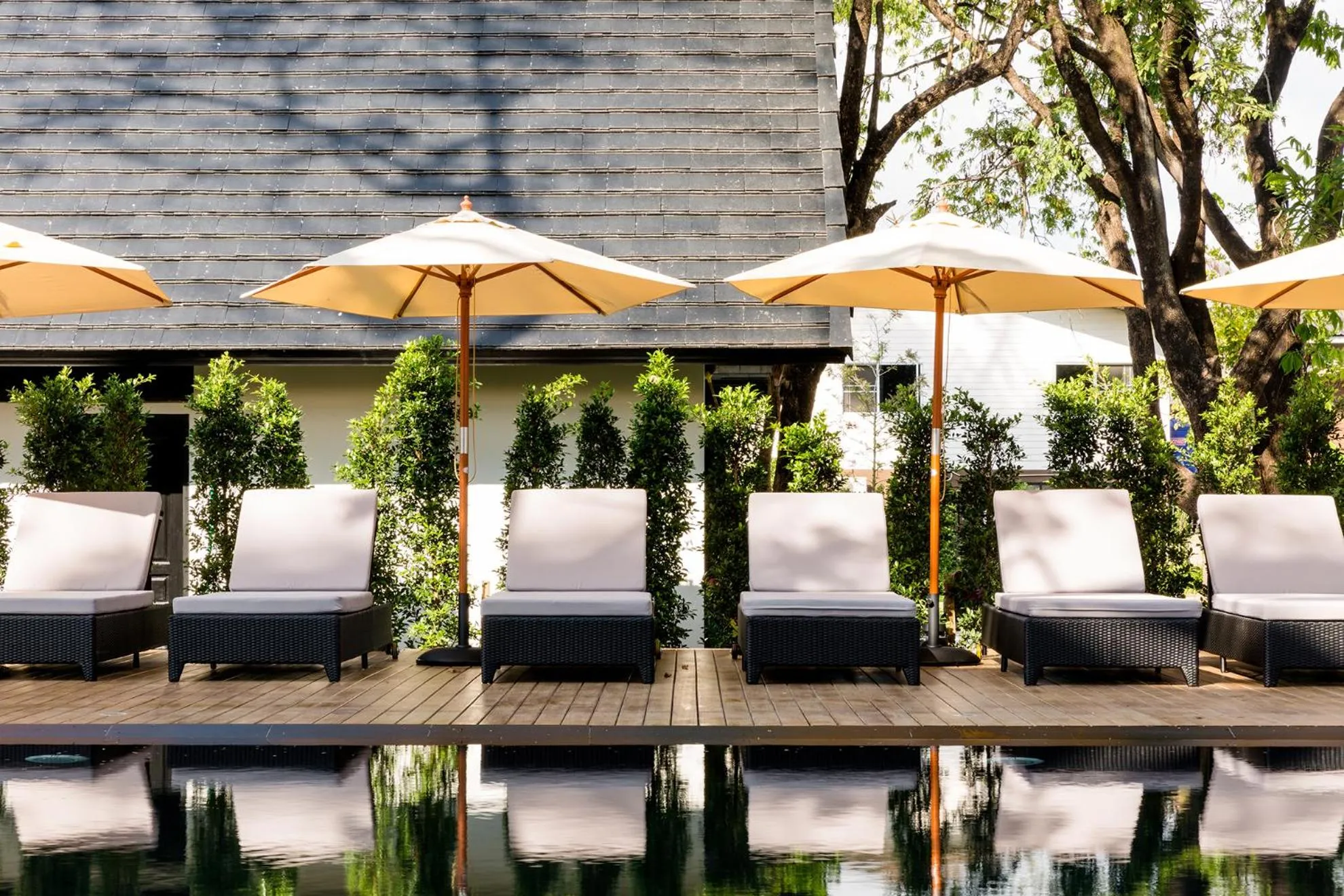 Pool view in MORA Boutique Hotel