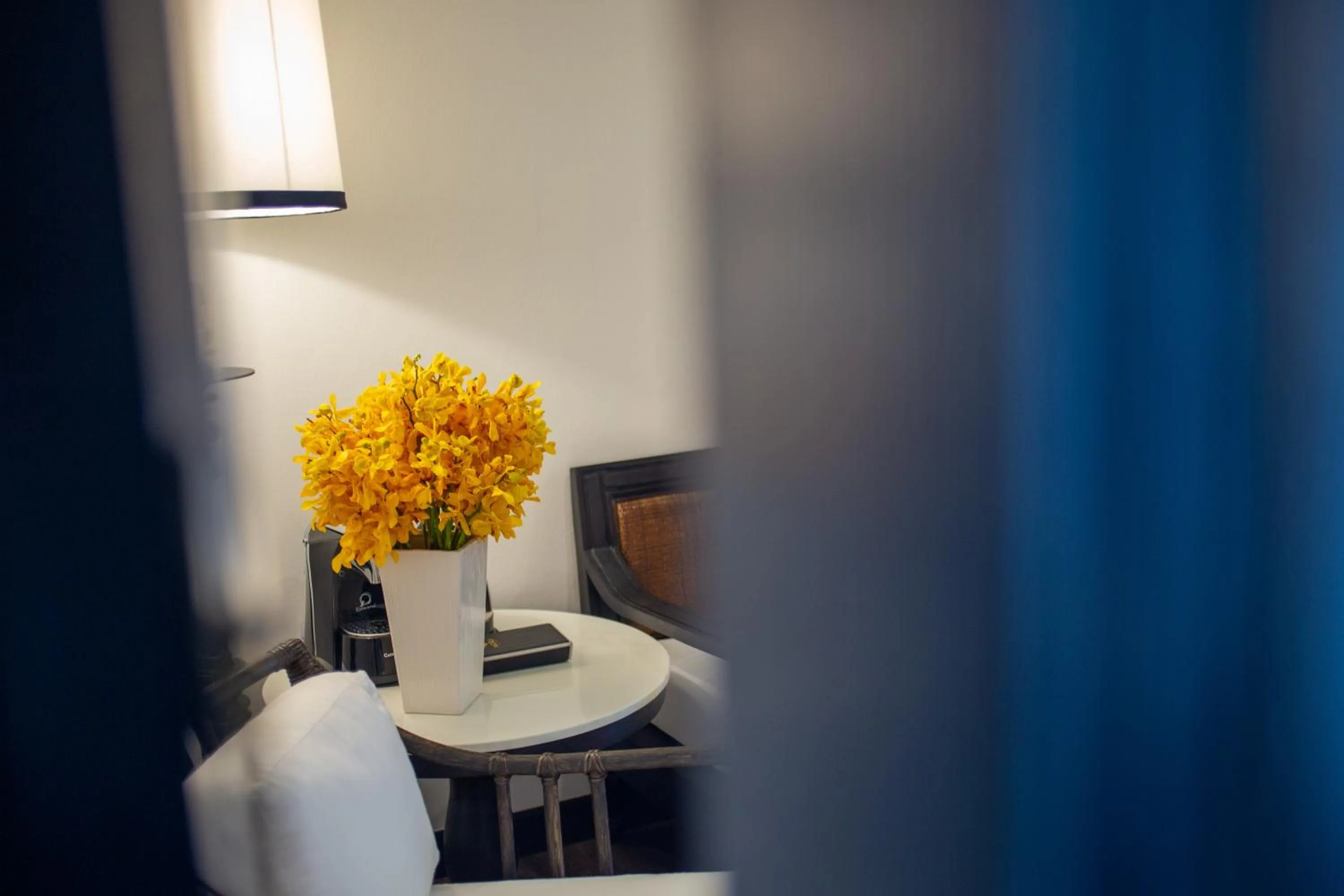 Seating area in MORA Boutique Hotel