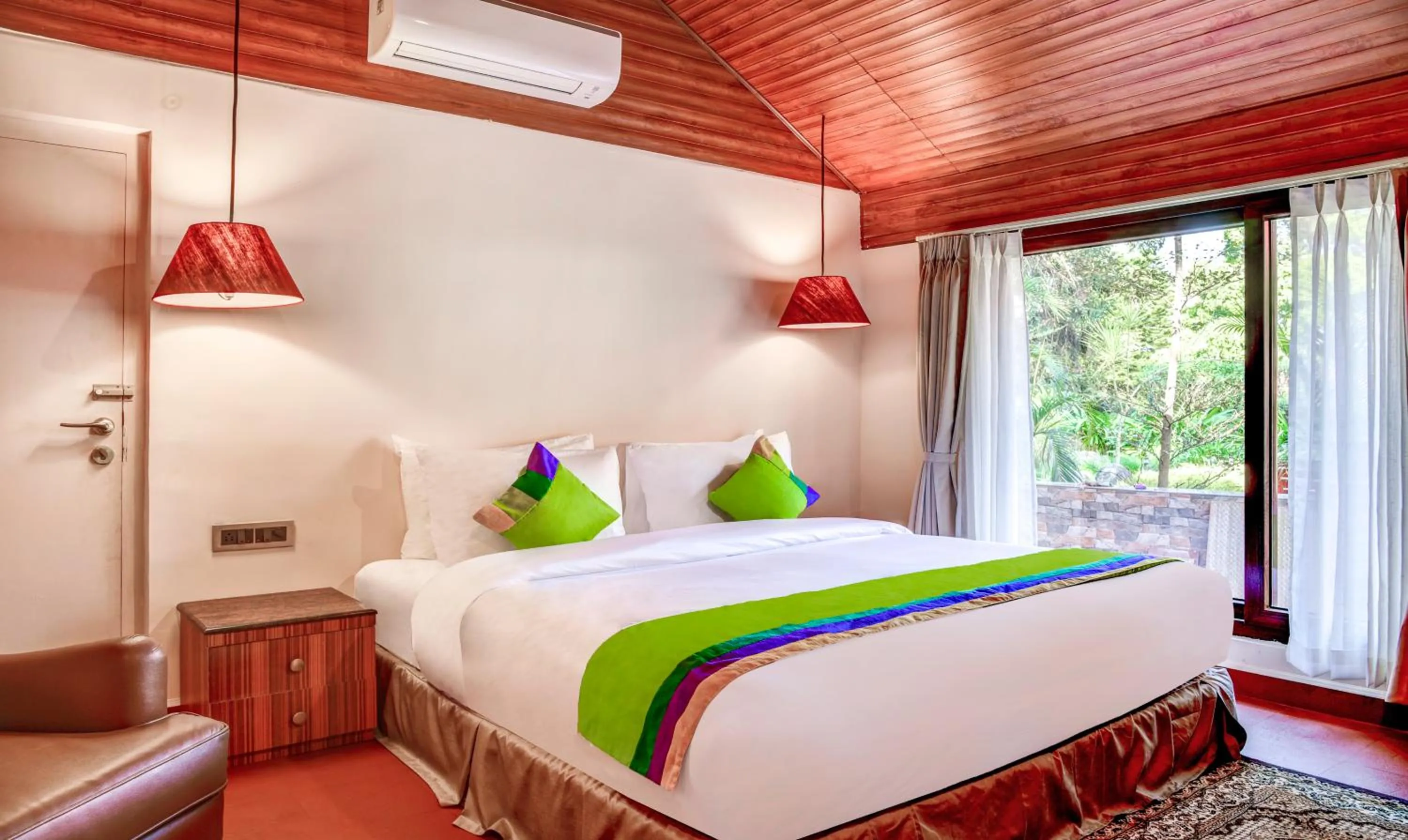 Bedroom, Bed in Treebo Premium Blue Mountain Country Club And Resort