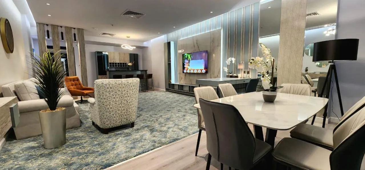 Communal lounge/ TV room in Qasr Al Sahab