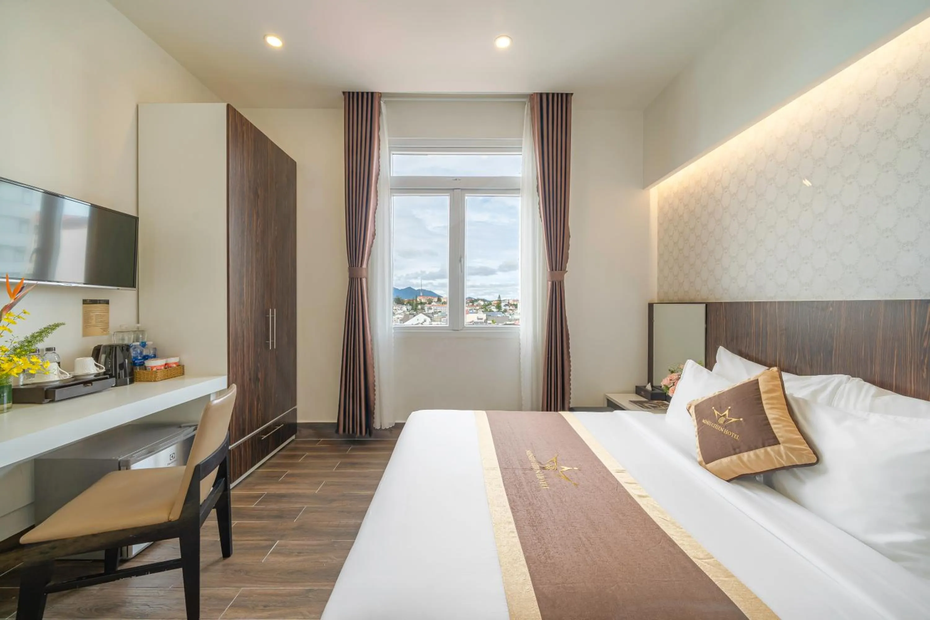 Natural landscape, Bed in Minh Chien Hotel