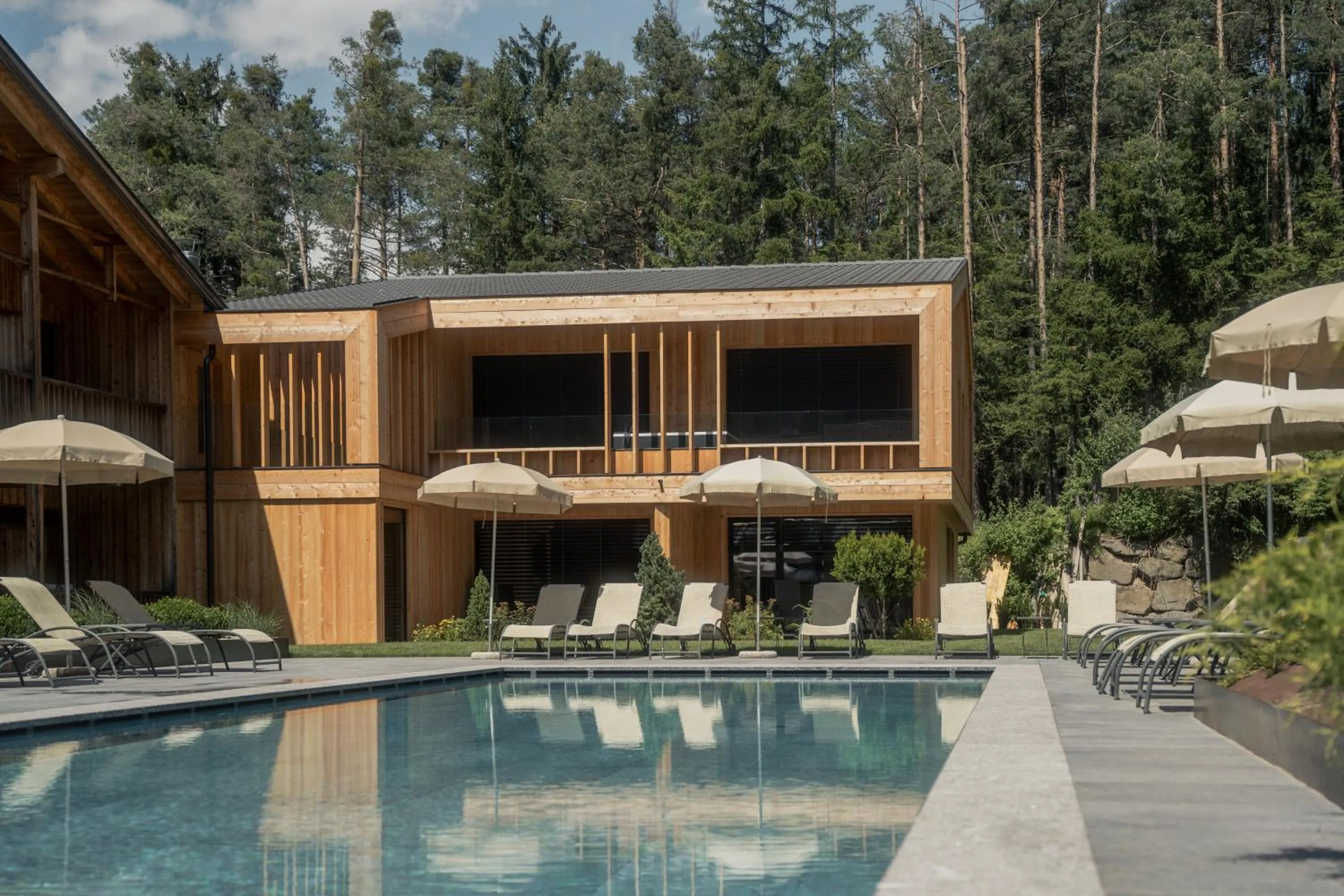 Swimming pool in Dolomites Nature Hotel Vigilerhof
