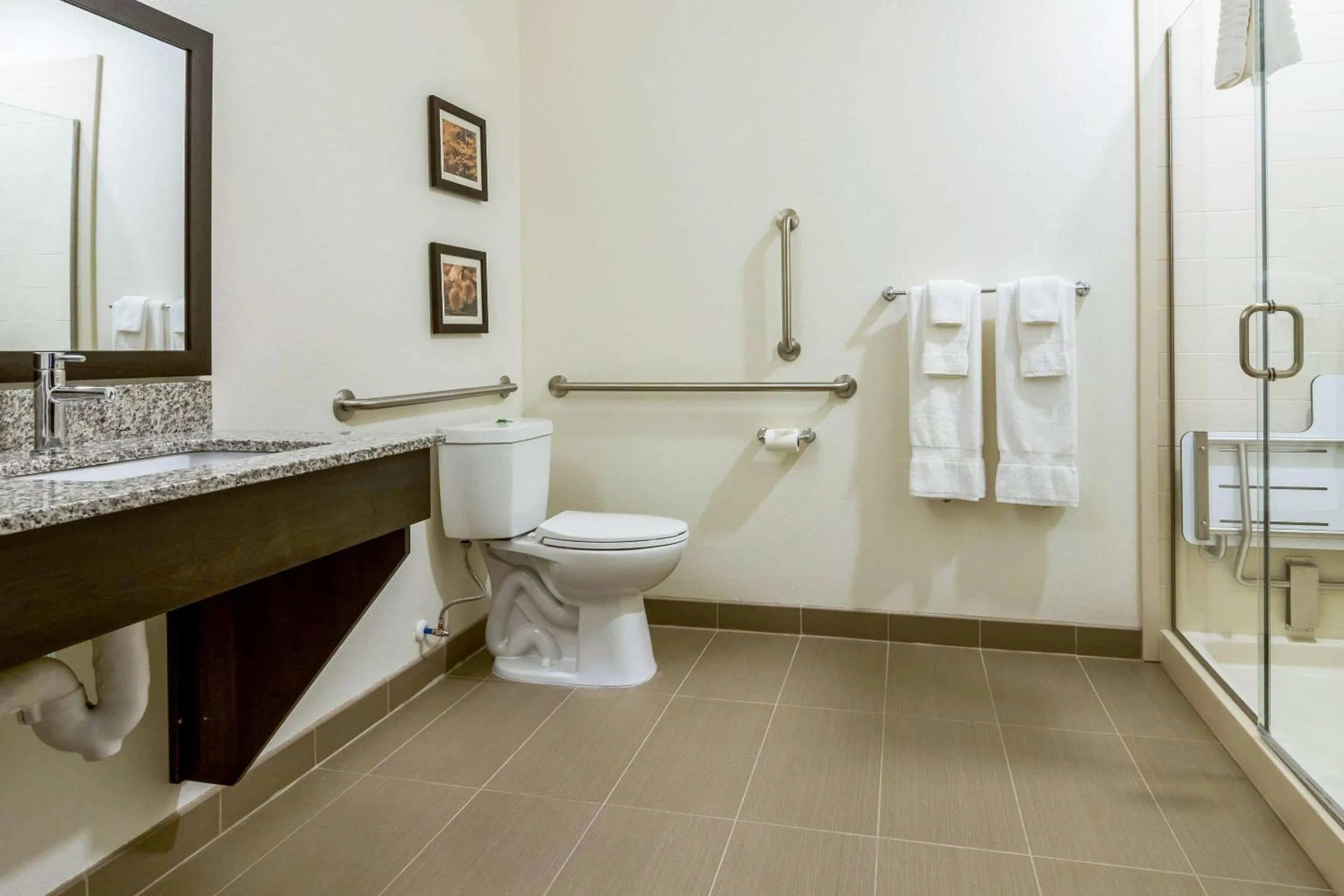 Bathroom in Comfort Suites Wooster near University Campus