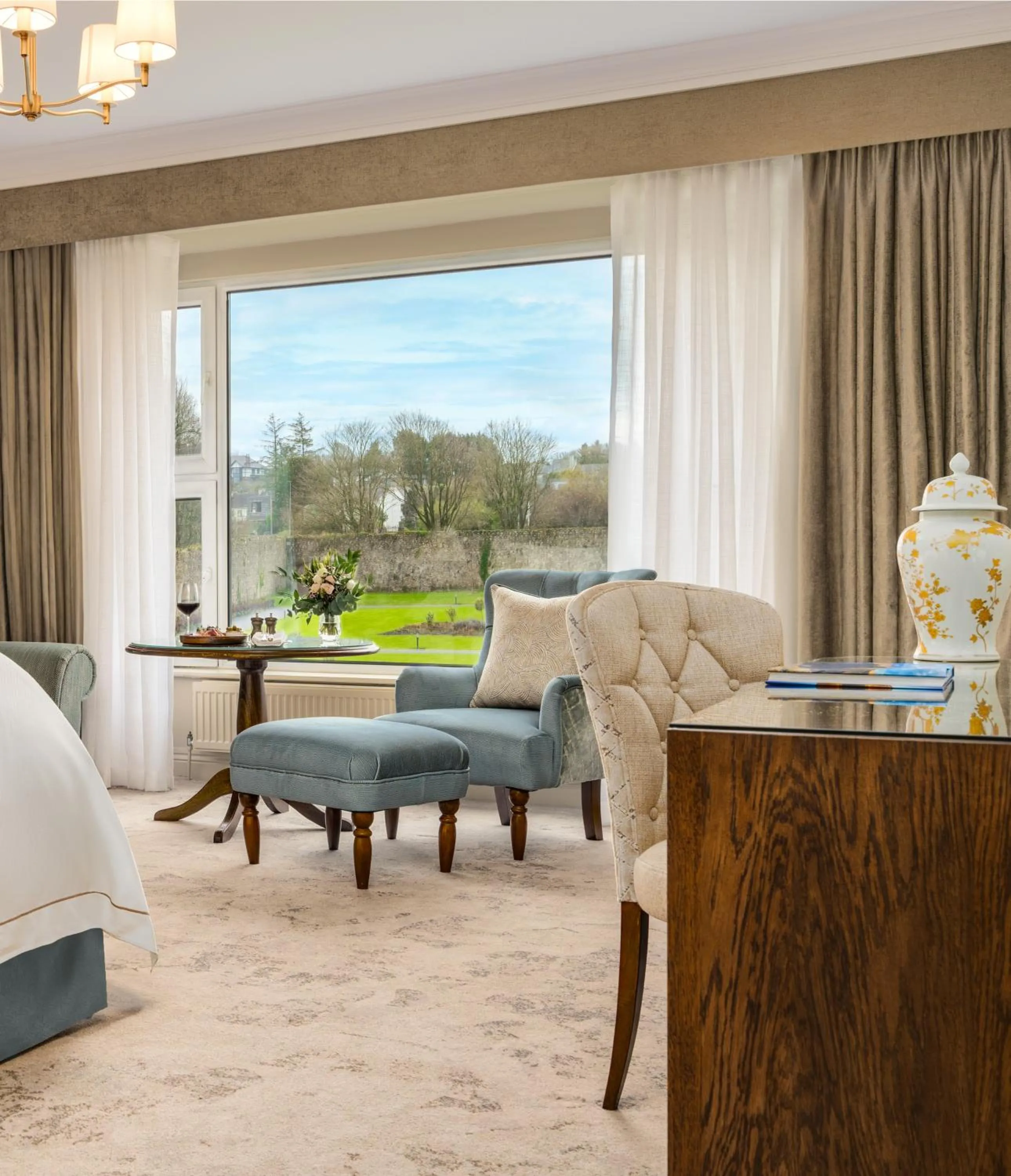 Seating area in Glenlo Abbey Hotel