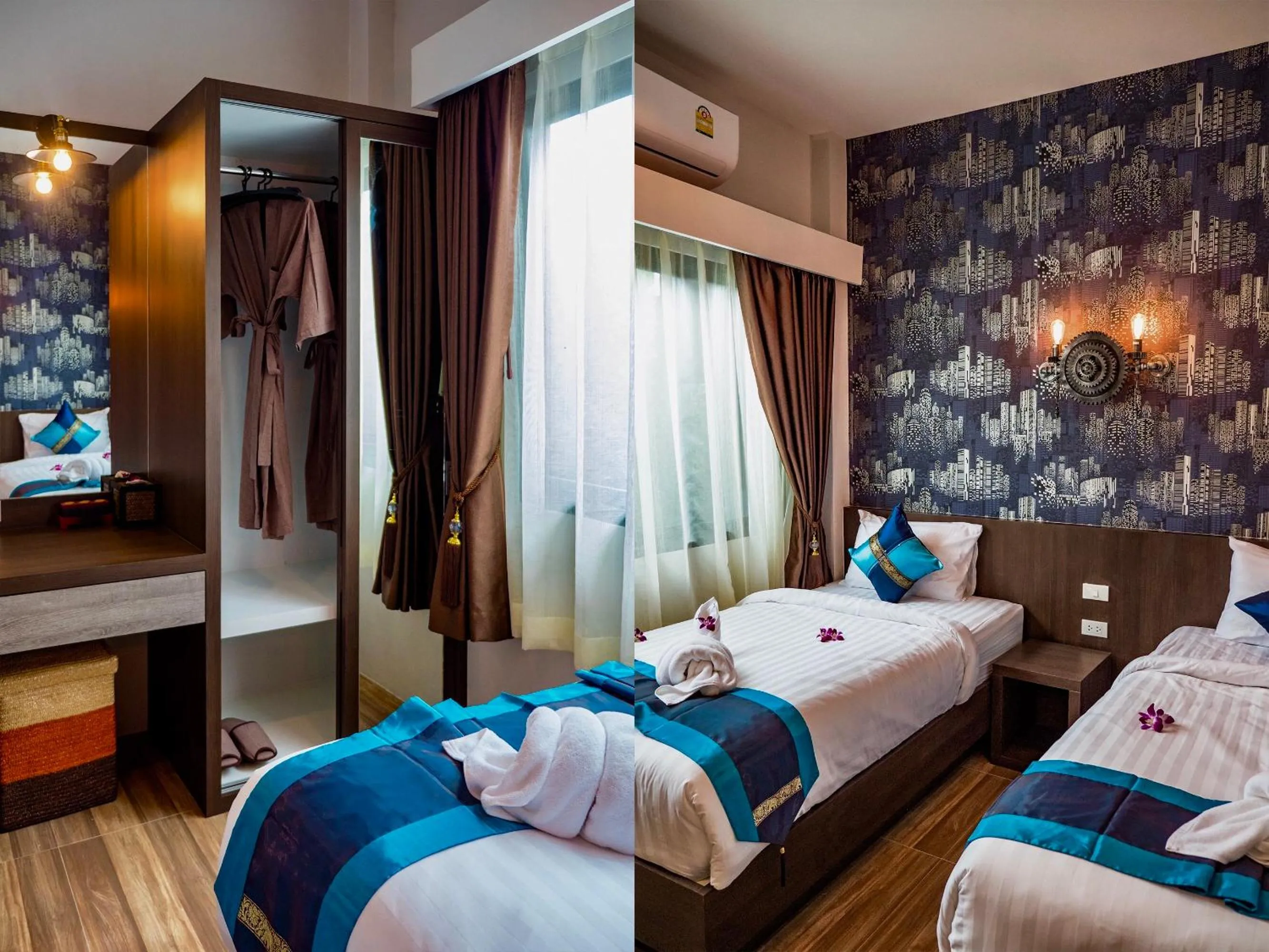 Bed in KG Private Pool Villas Soi 9