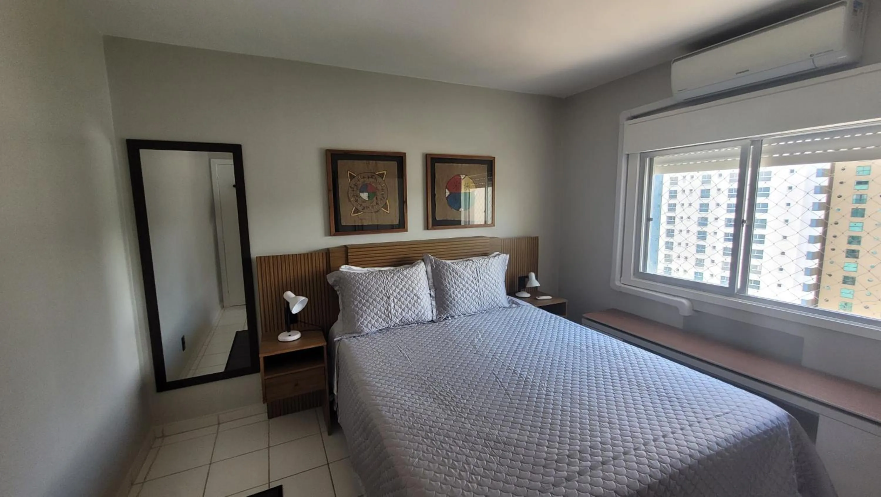 Bed in Apto na Quadra do Mar e Vista para o Rio