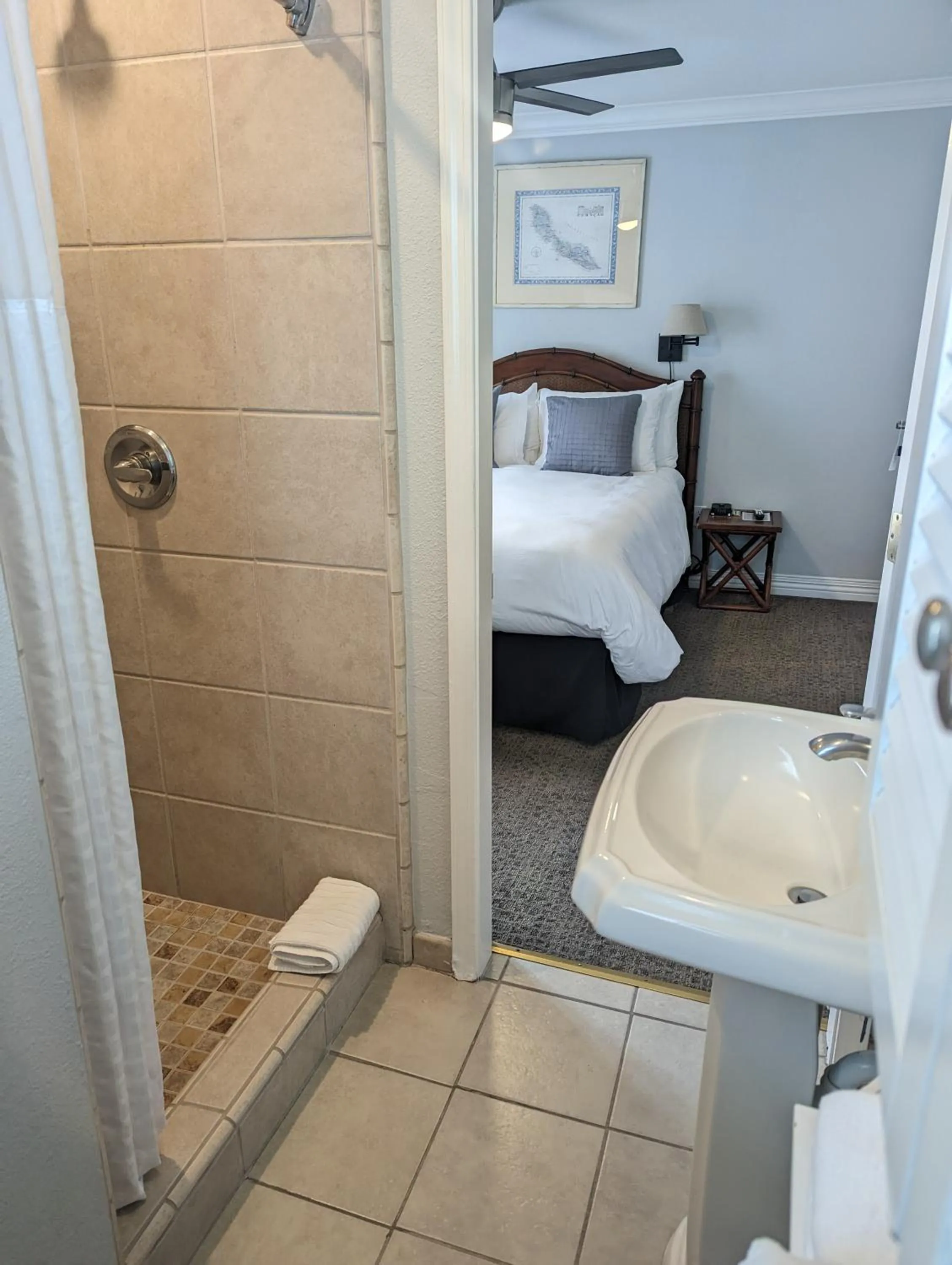 Bathroom, Bed in Capitola Hotel