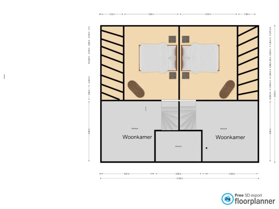 Floor plan in Gastenverblijf Rodenburg