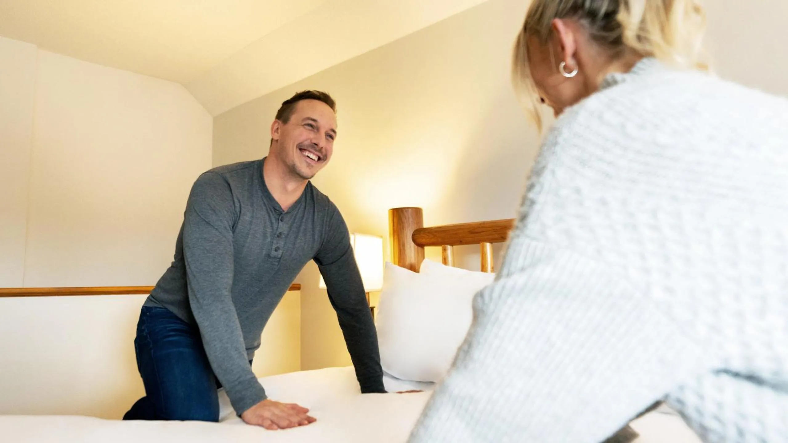 Bed in Mountain Side Hotel Whistler by Executive