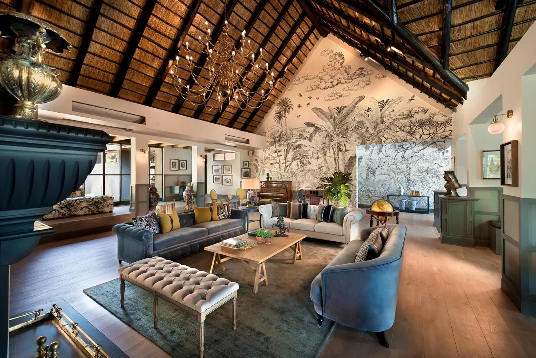 Living room in Anantara Stanley & Livingstone Victoria Falls Hotel
