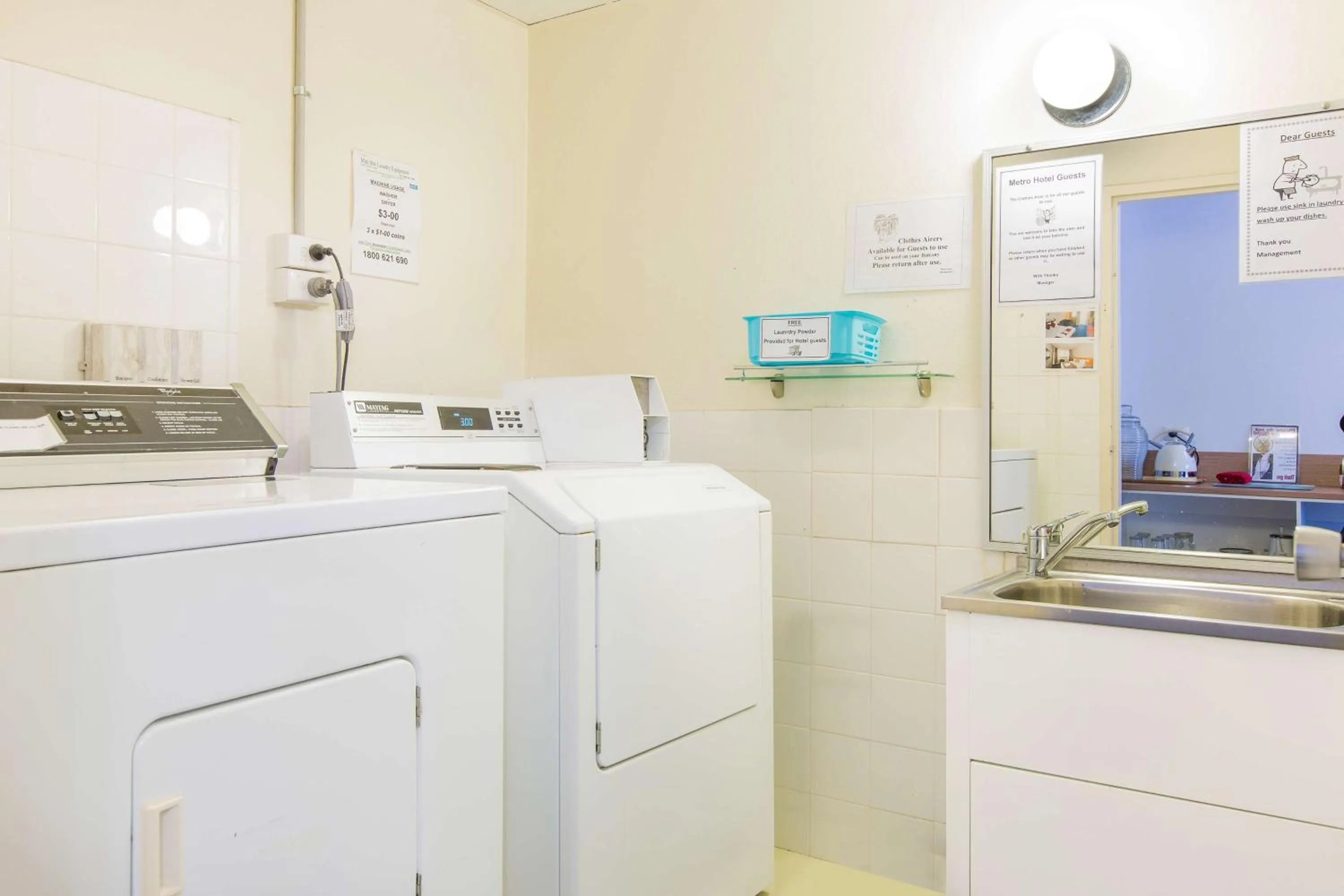 laundry in Metro Hotel Miranda